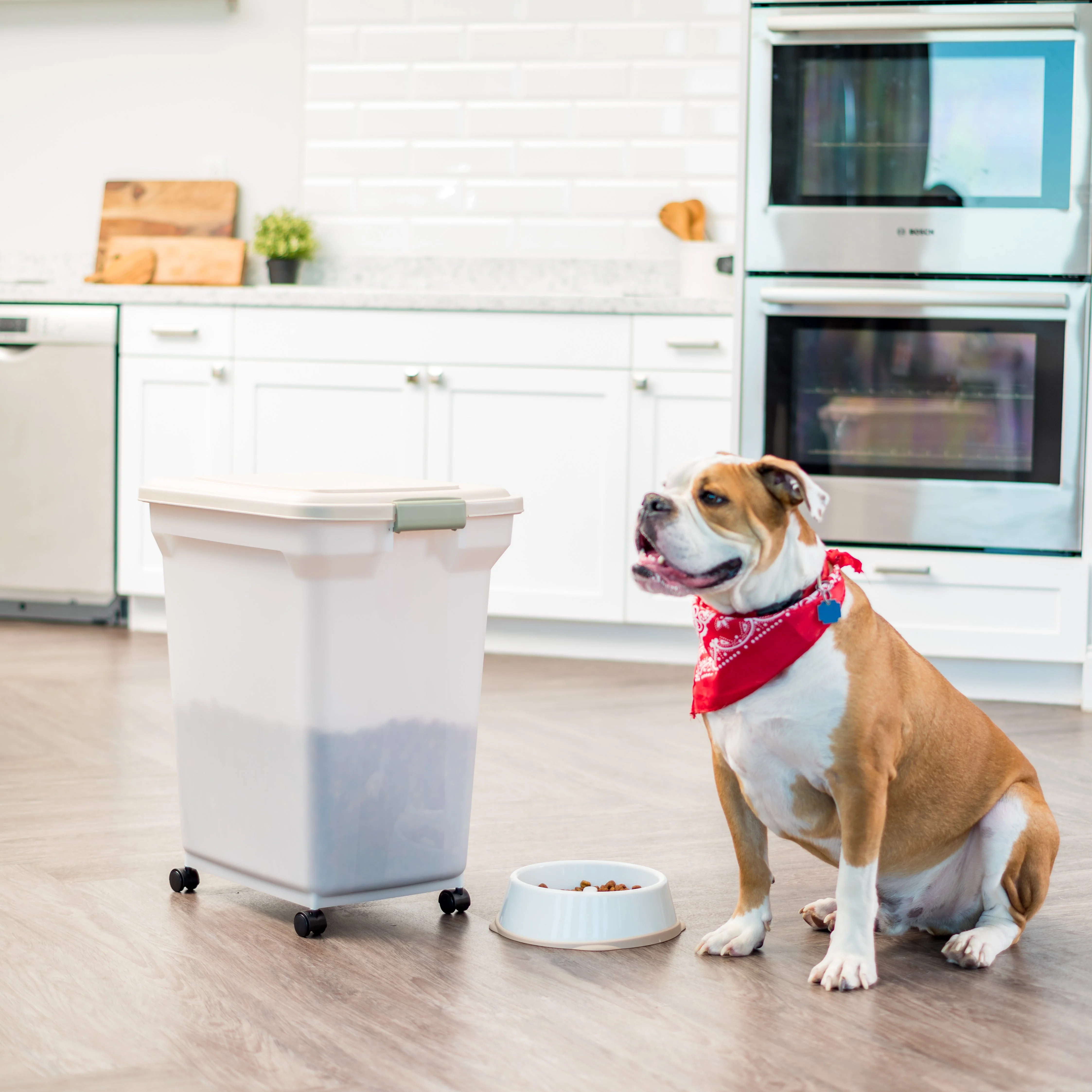 67 Quart WeatherPro® Airtight Pet Food Container, Almond/Pearl - Image 2