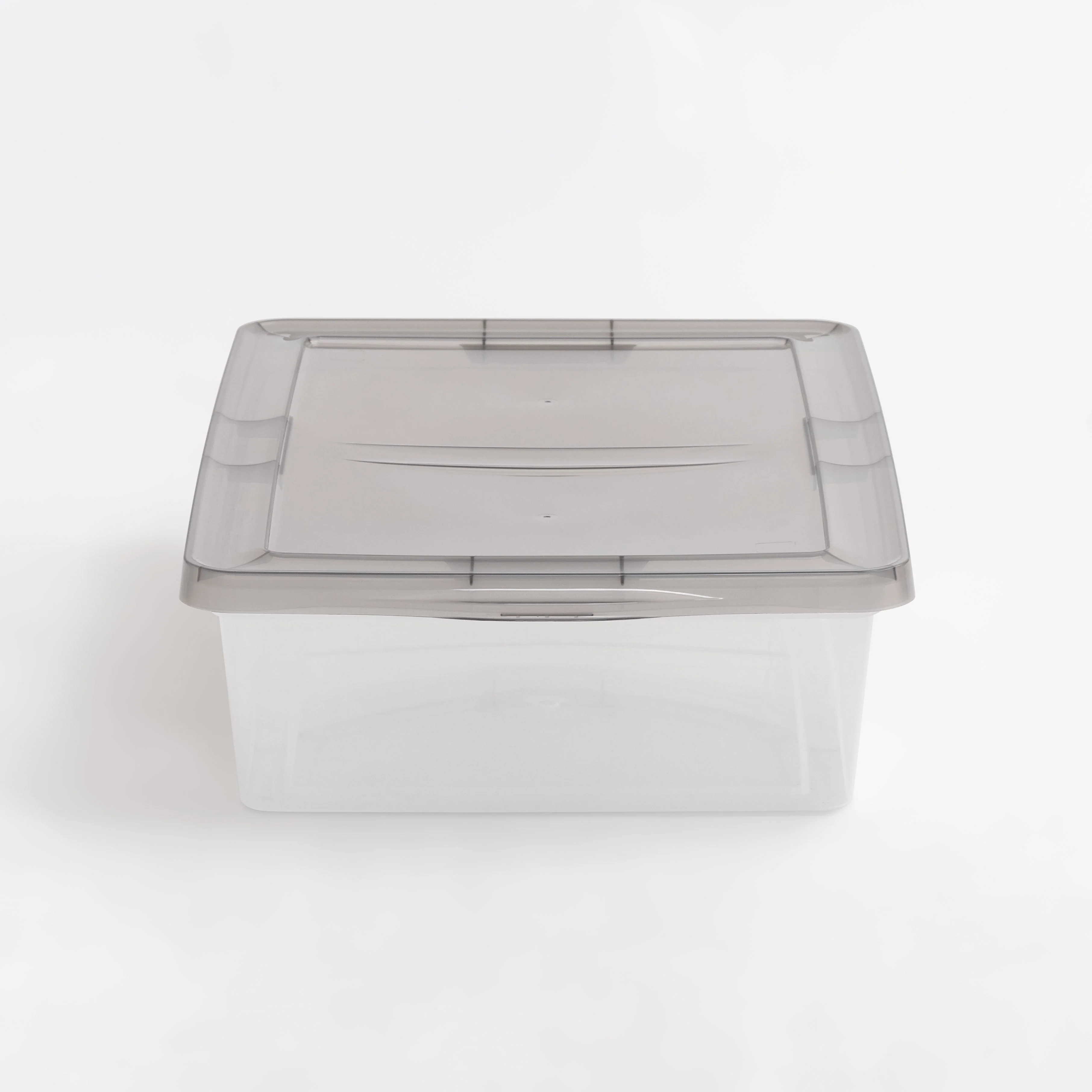 7 Gallon Snap Top Plastic Storage Box, Clear wih Gray Lid, Pack of 6 - Image 6