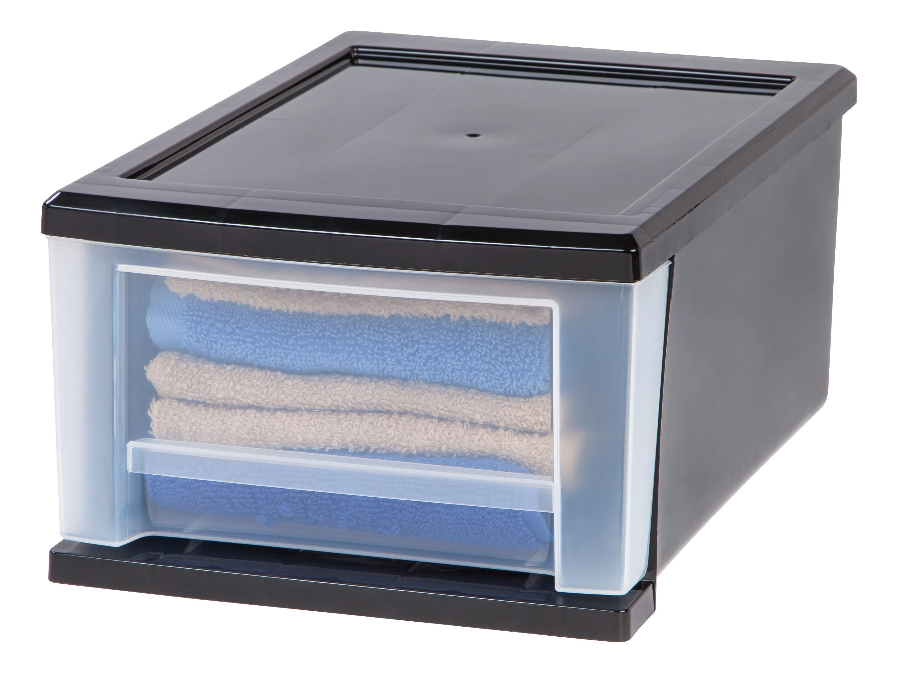 7 Quart Stacking Drawer, 4 Pack, Black - Image 3