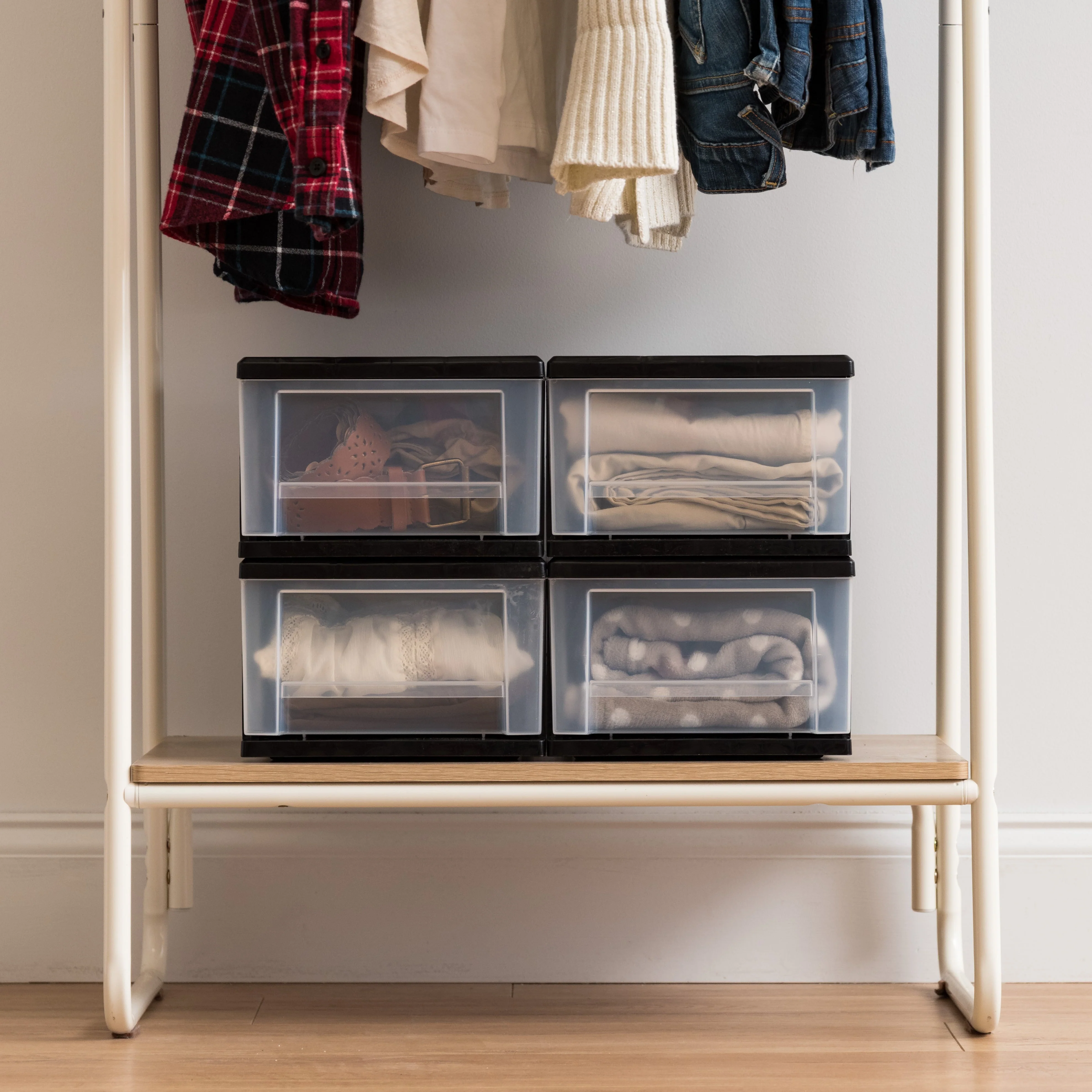 7 Quart Stacking Drawer, 4 Pack, Black - Image 4