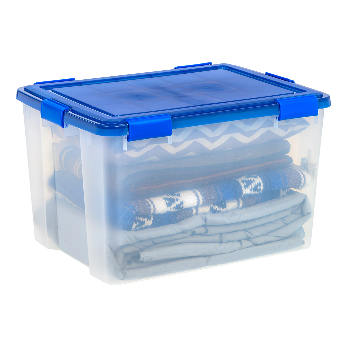 74 Qt. WeatherPro® Airtight Plastic Bin Sealed Lid Secure Latching Buckles Clear Single Pk - Image 4