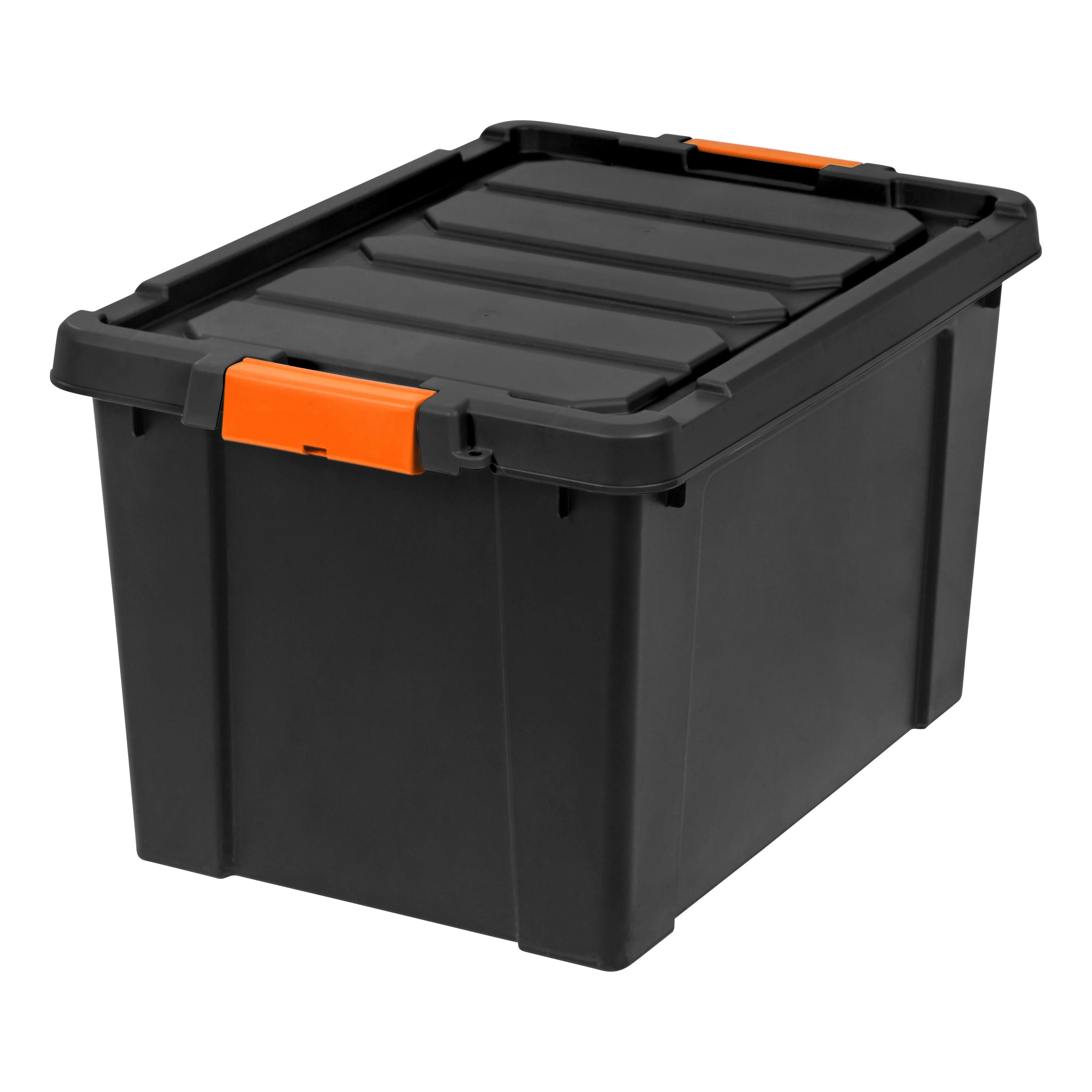 78 Quart Heavy Duty Plastic Storage Box, Black pack of 4 - Image 2