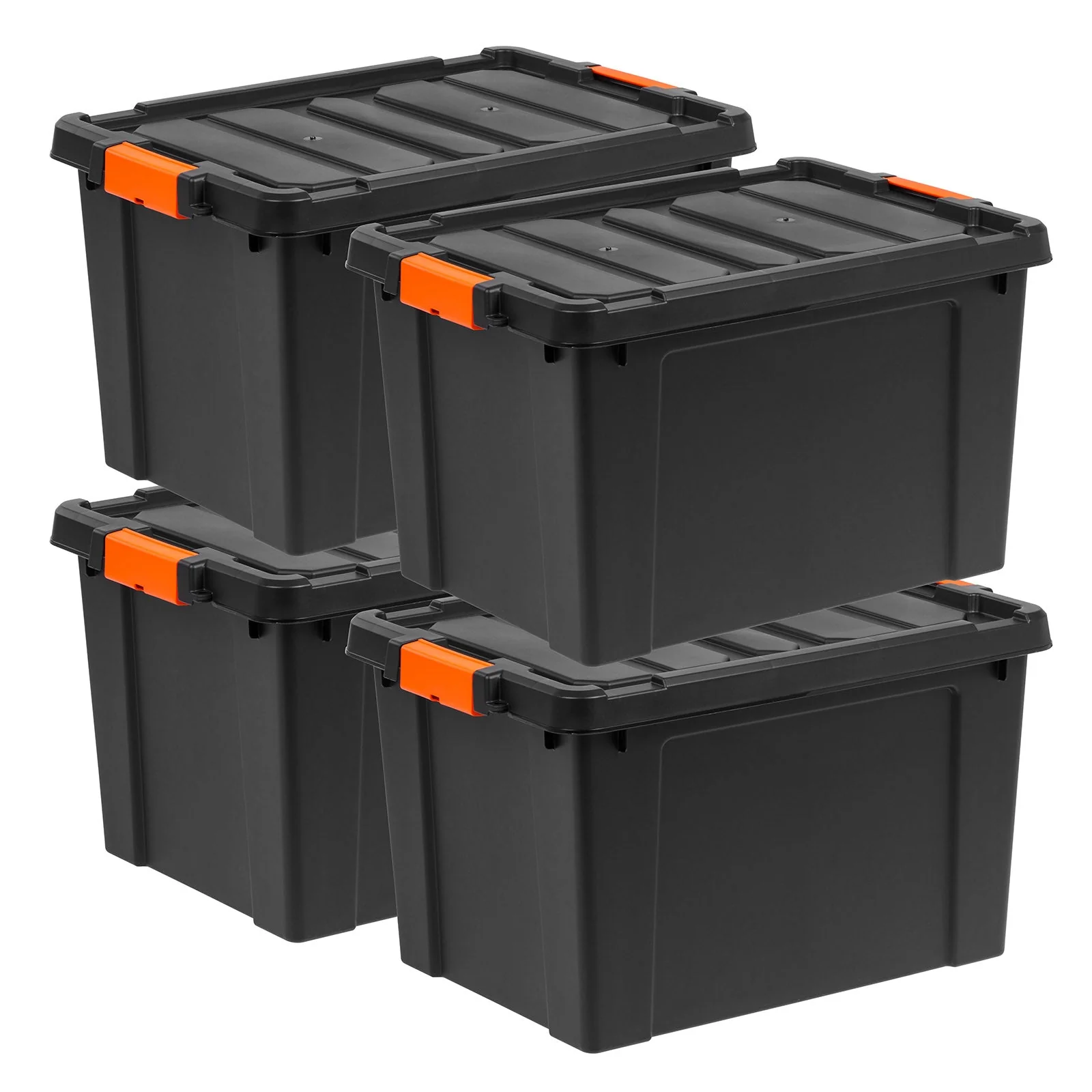 78 Quart Heavy Duty Plastic Storage Box, Black pack of 4 - Image 4
