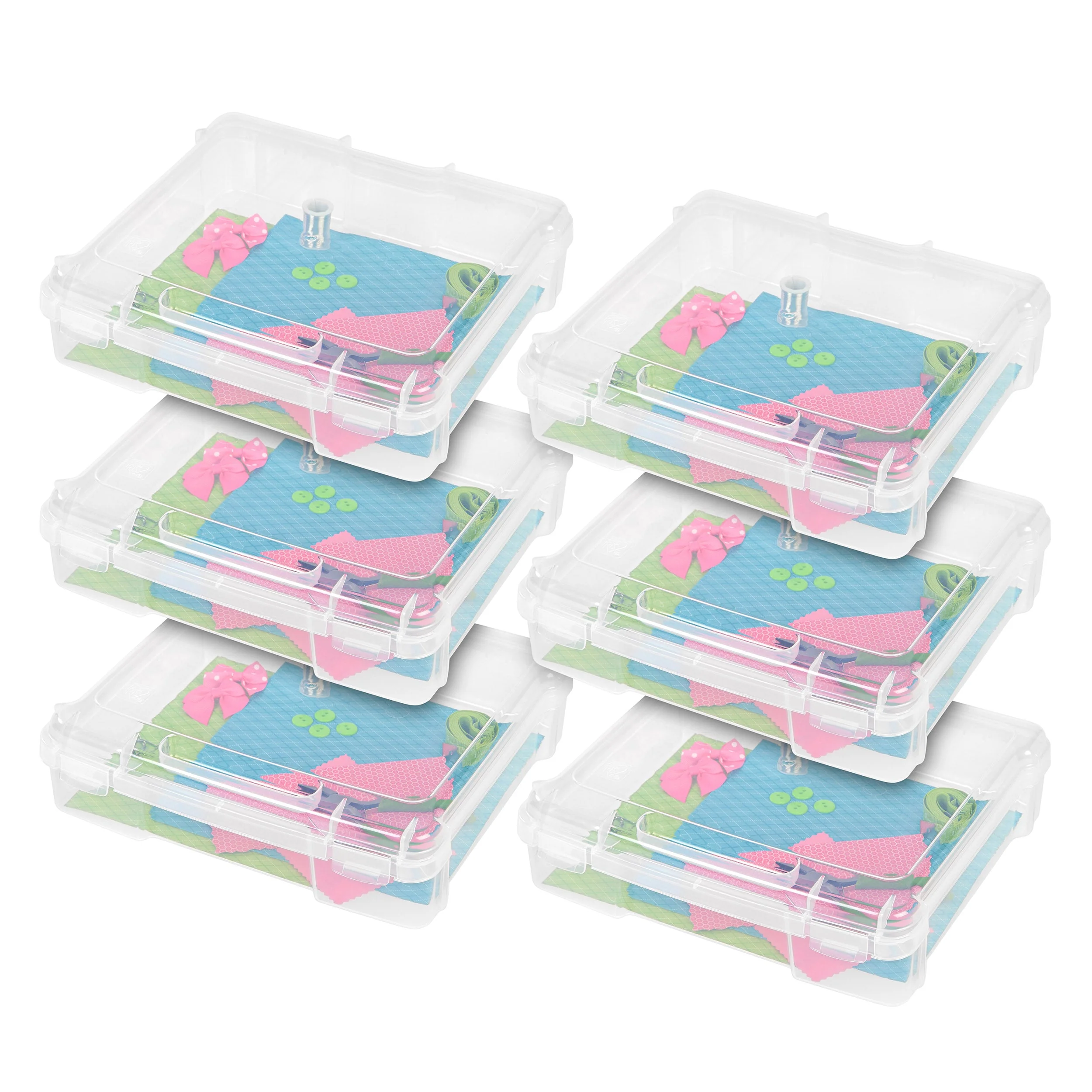 8" x 8" Portable Project Case, 6 Pack, Clear