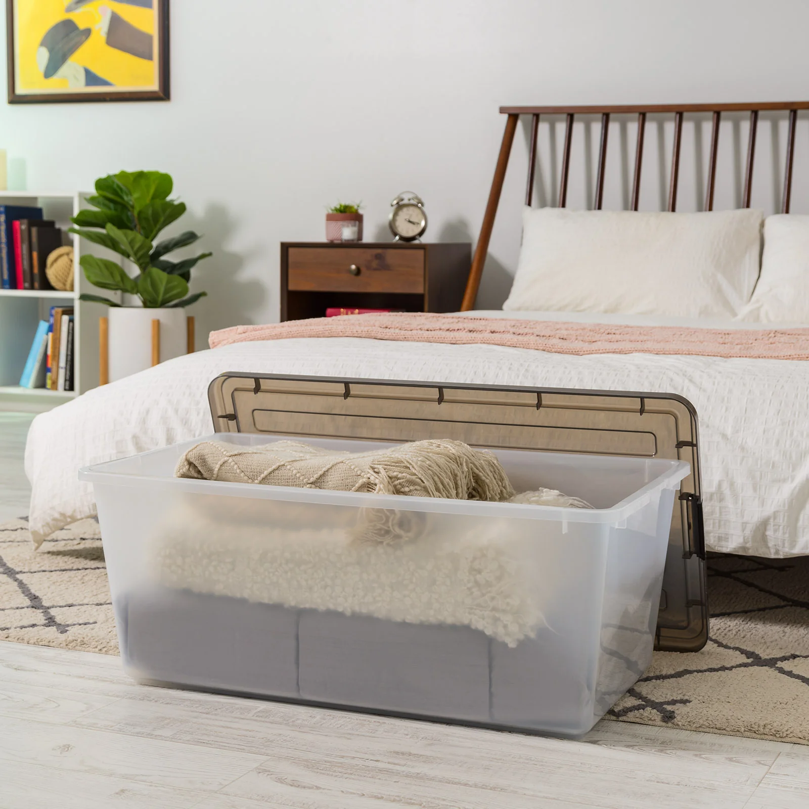 91 Qt. (22 gal.) Large Clear Latch Box, Stackable Plastic Storage Bin with Lid, Set of 4 - Image 4