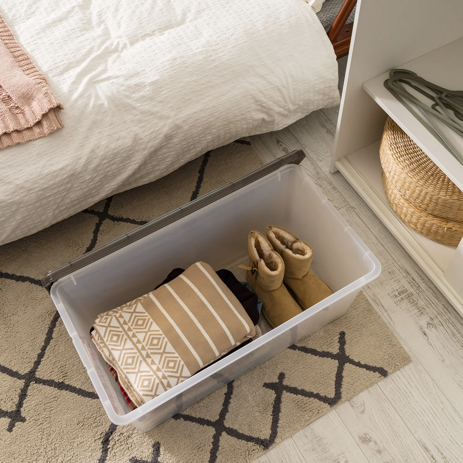 91 Qt. (22 gal.) Large Clear Latch Box, Stackable Plastic Storage Bin with Lid, Set of 4 - Image 5
