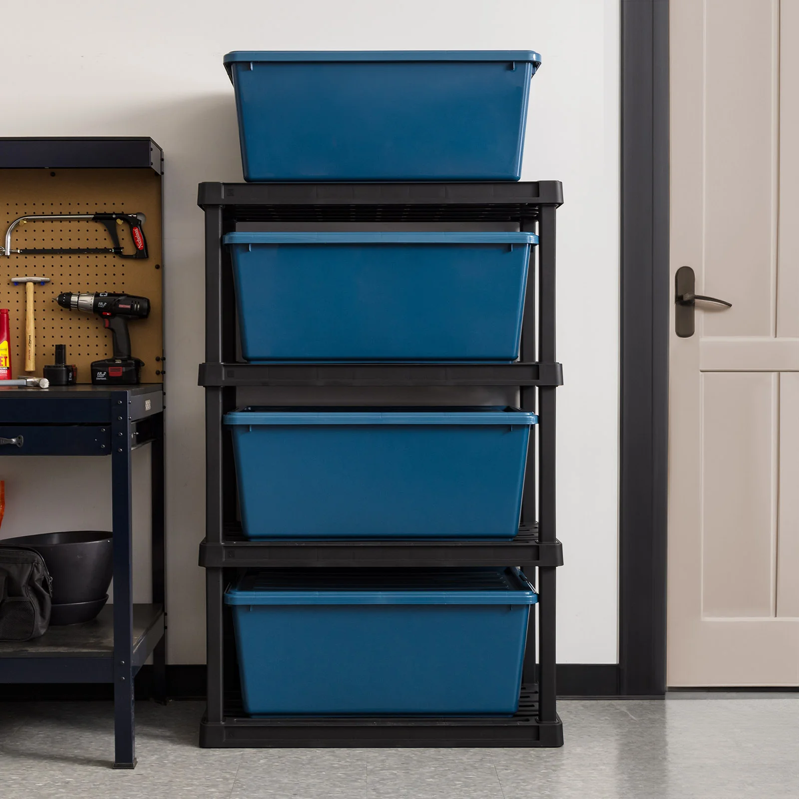 91Qt. Eco-Friendly Stackable Plastic Storage Bins 4 Pack - Image 5