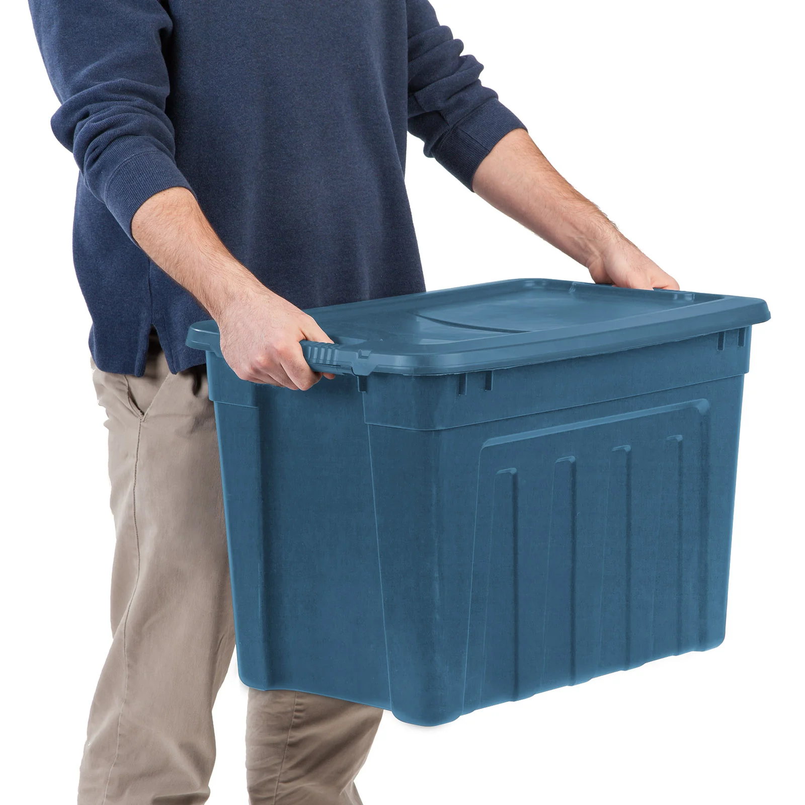 93Qt. Eco-Friendly Heavy Duty Totes for Storage with Easy-Grip Handles, 4 Pack - Image 4