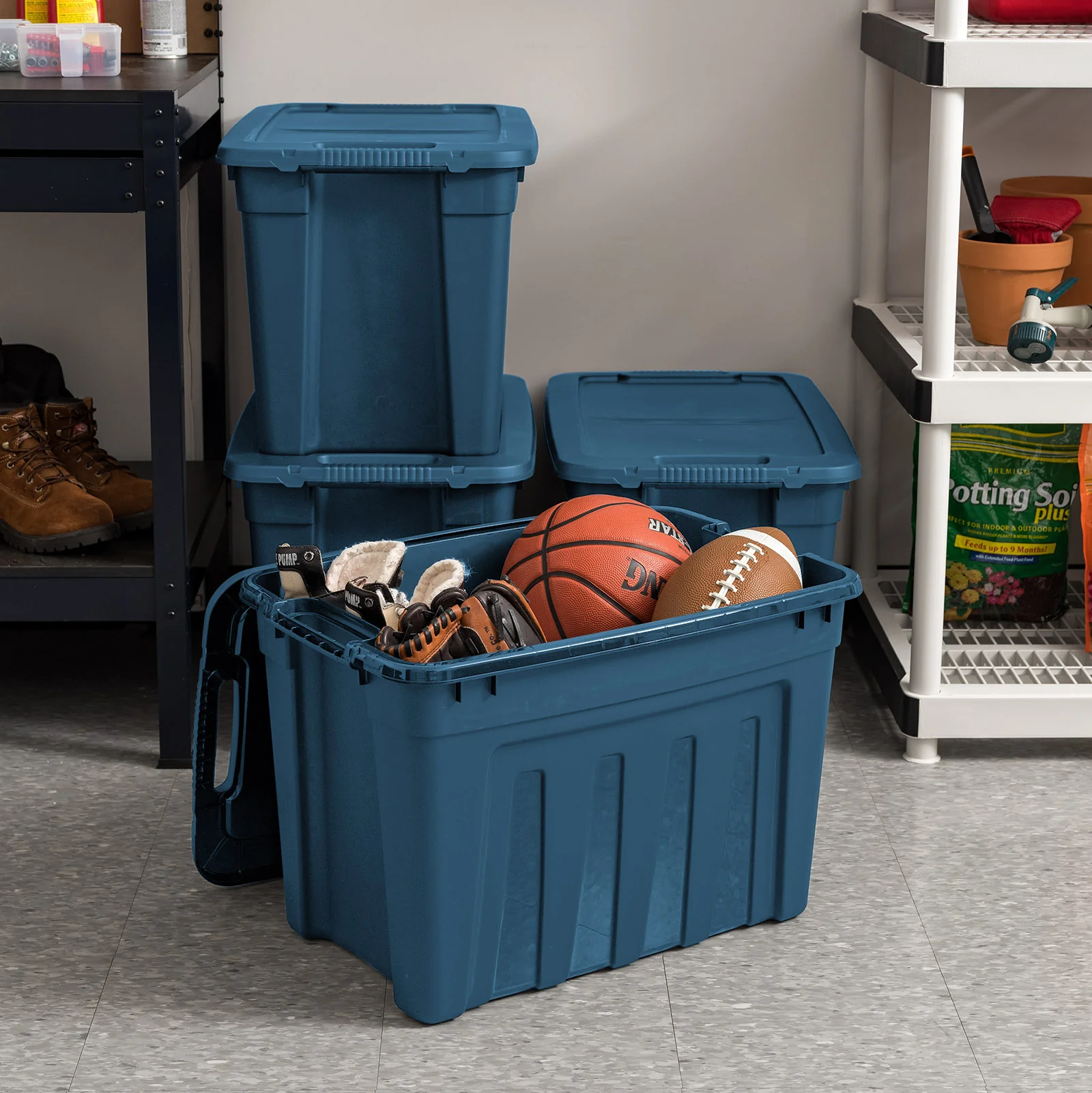 93Qt. Eco-Friendly Heavy Duty Totes for Storage with Easy-Grip Handles, 4 Pack - Image 7
