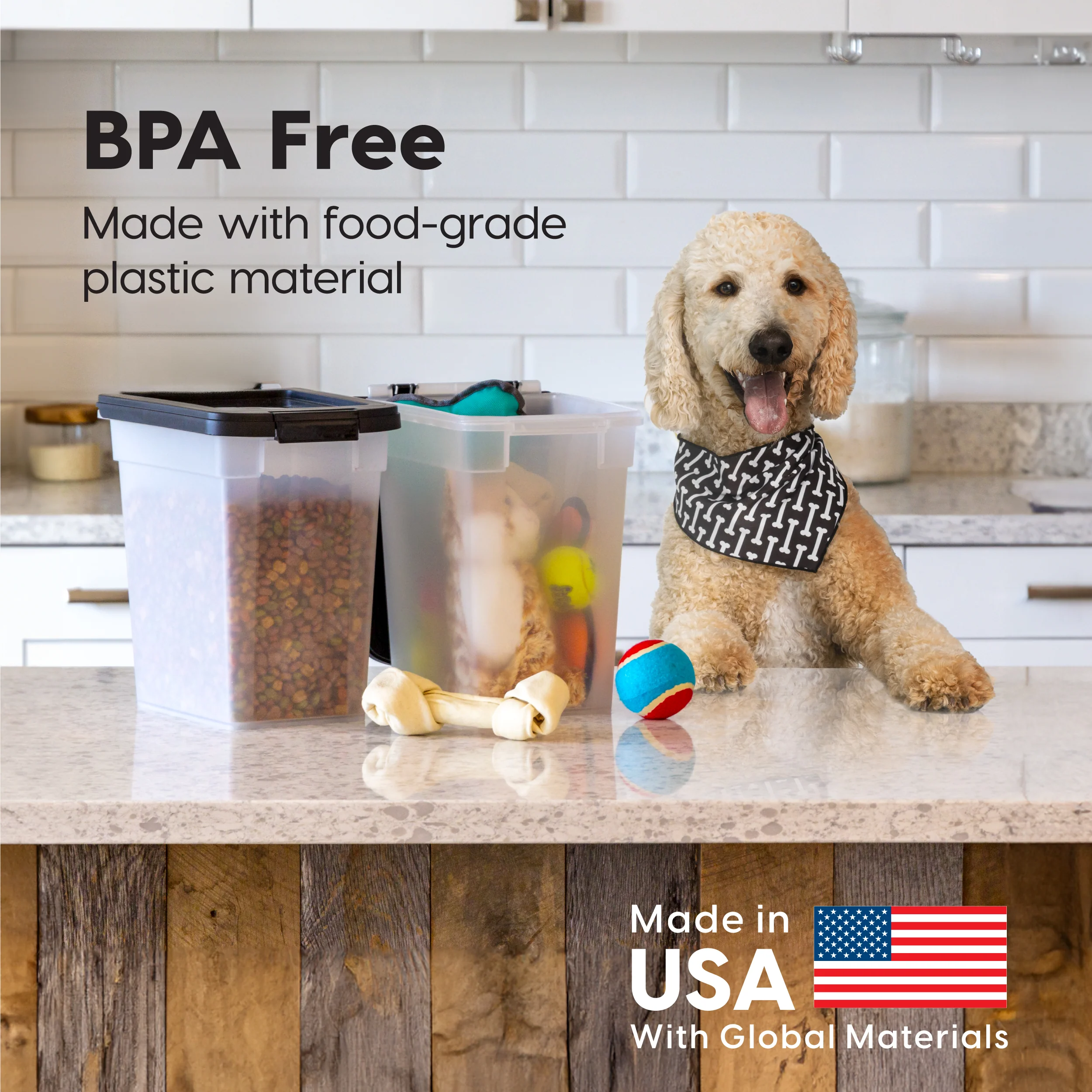 Airtight Dog Food Storage Container with Wheels 2 pack, Up to 10 lbs - Image 2