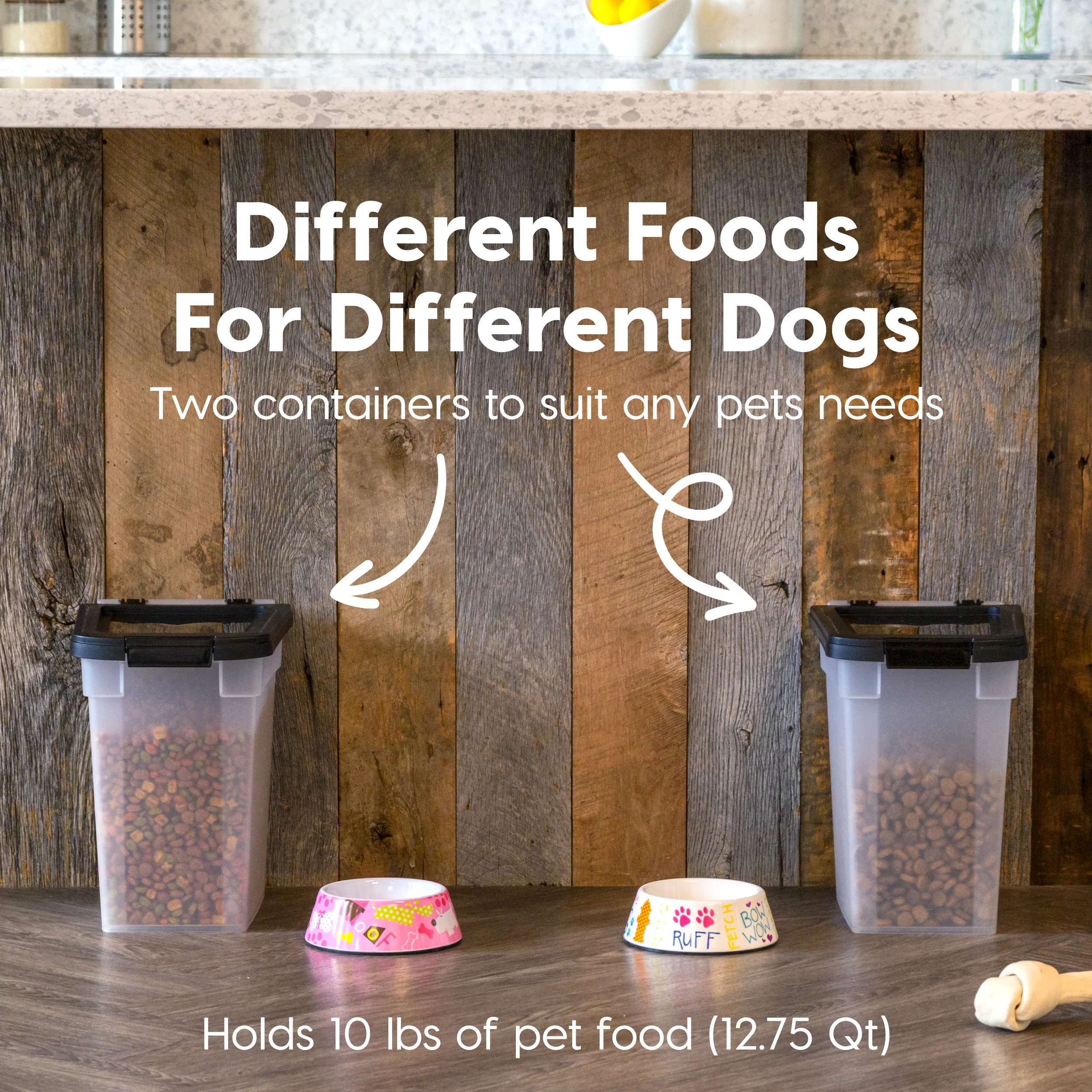 Airtight Dog Food Storage Container with Wheels 2 pack, Up to 10 lbs - Image 4