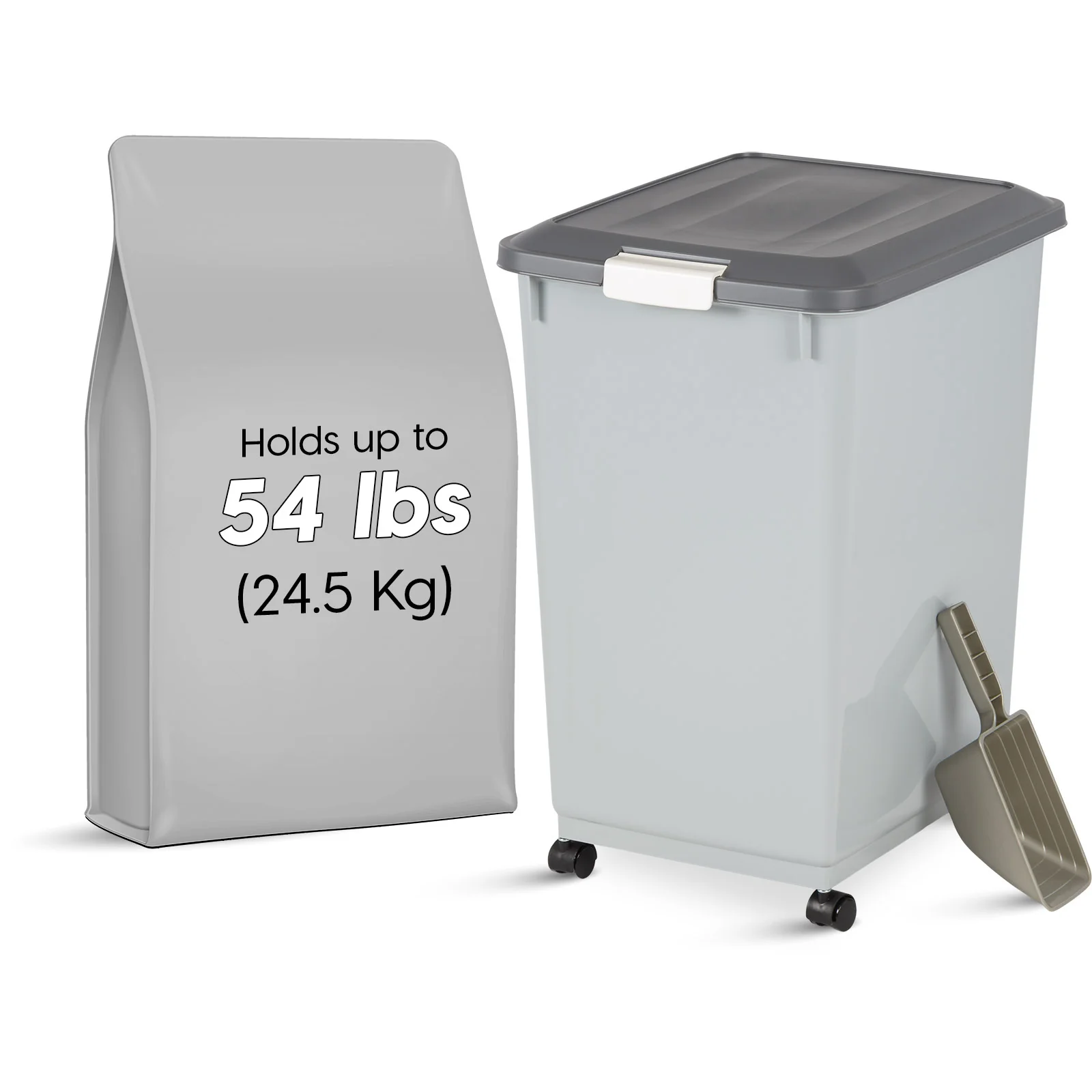 Airtight Dog Food Storage Container with Wheels 2 pack, Up to 54 lbs - Image 3