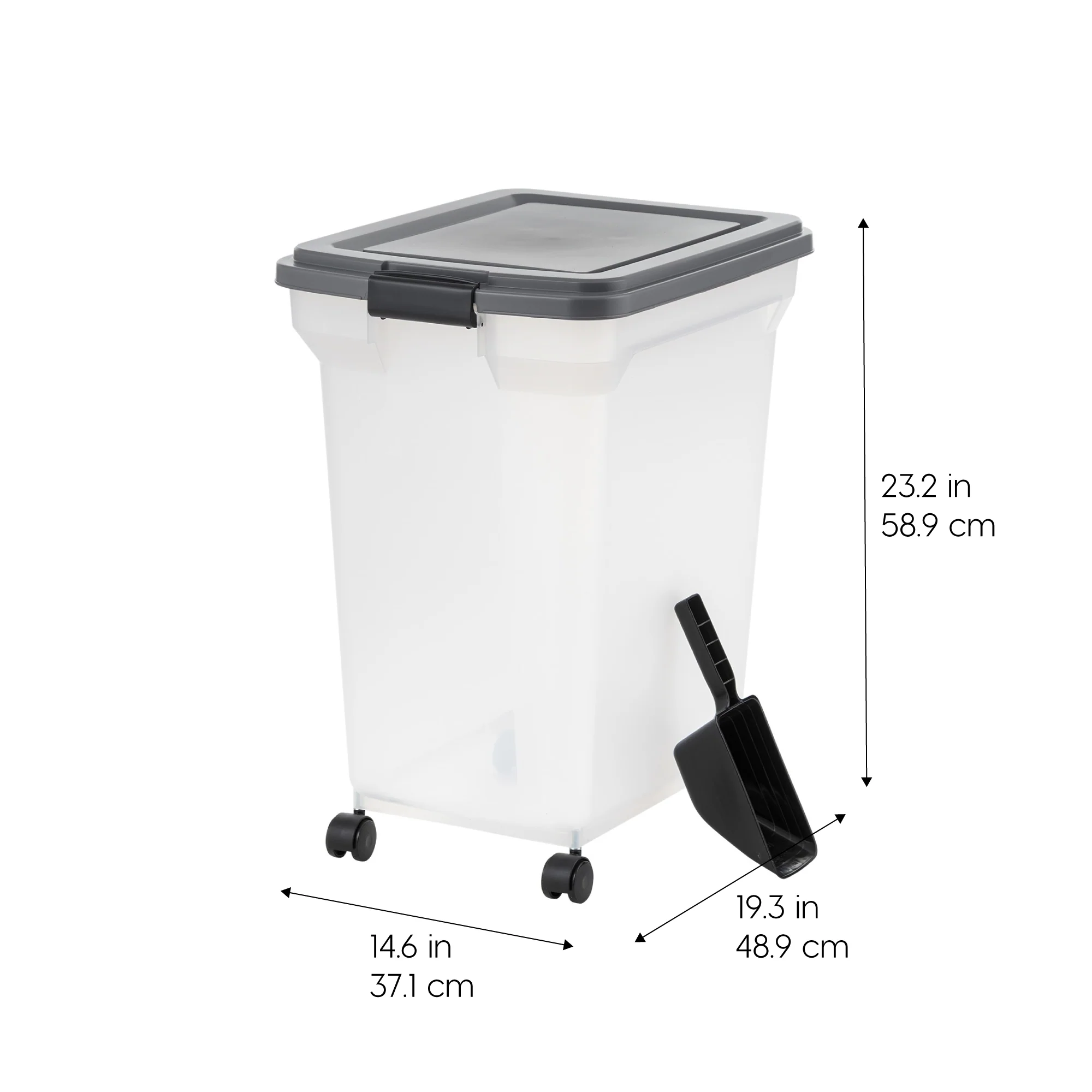 Airtight Dog Food Storage Container with Wheels 58 lbs - Image 2