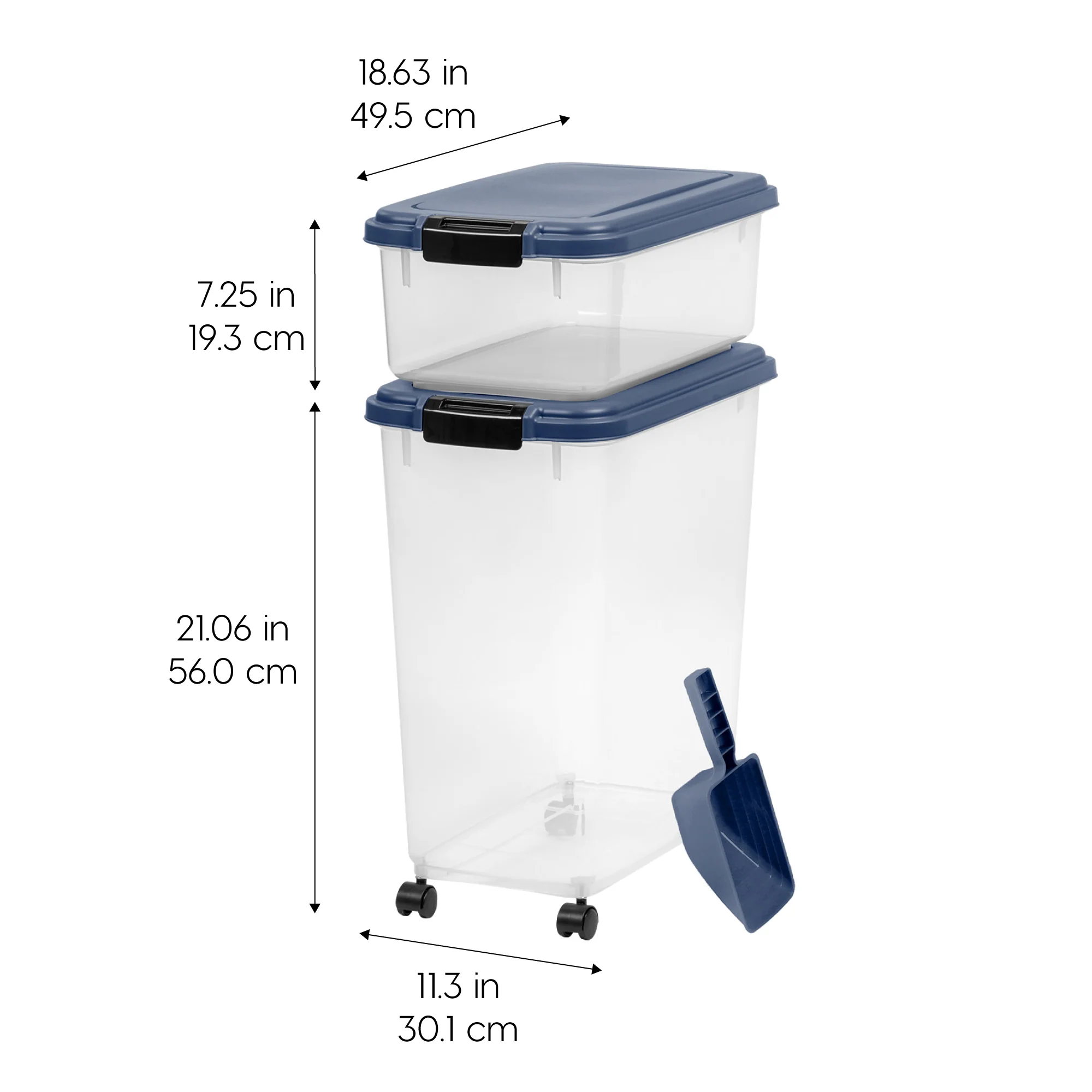 Airtight Pet Food Container, 60Qt Black Lid - Image 2