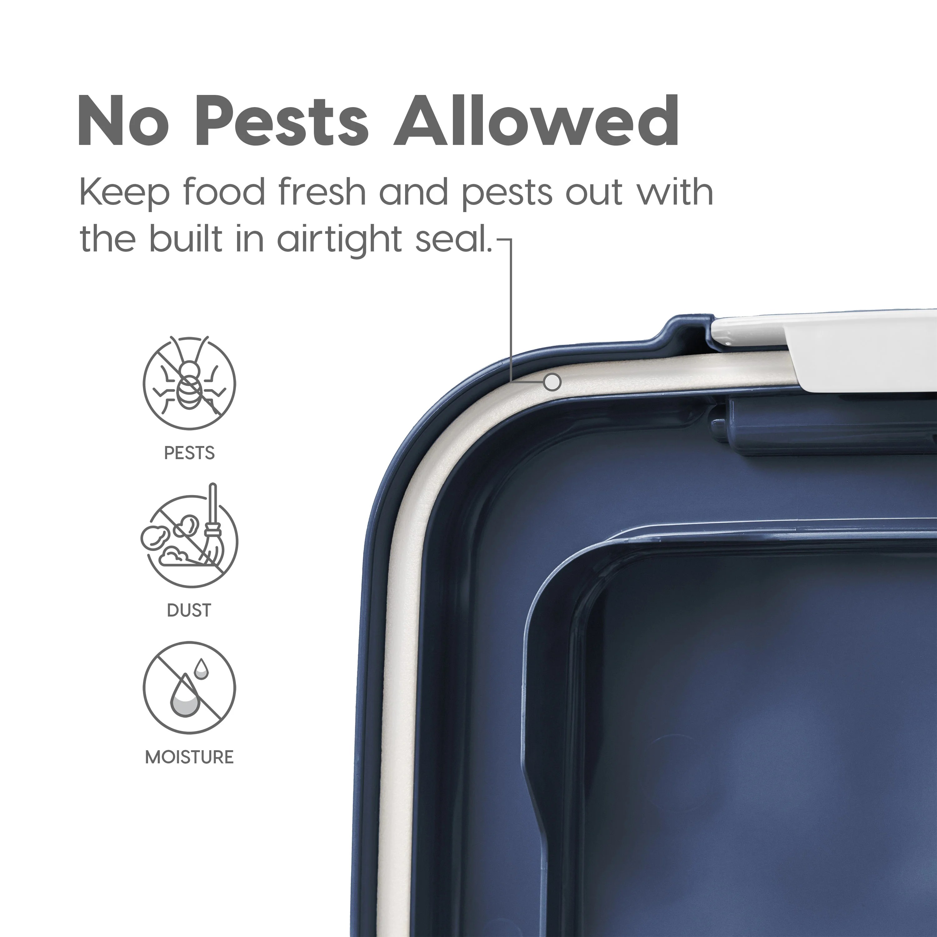 Airtight Pet Food Container, 60Qt Black Lid - Image 3