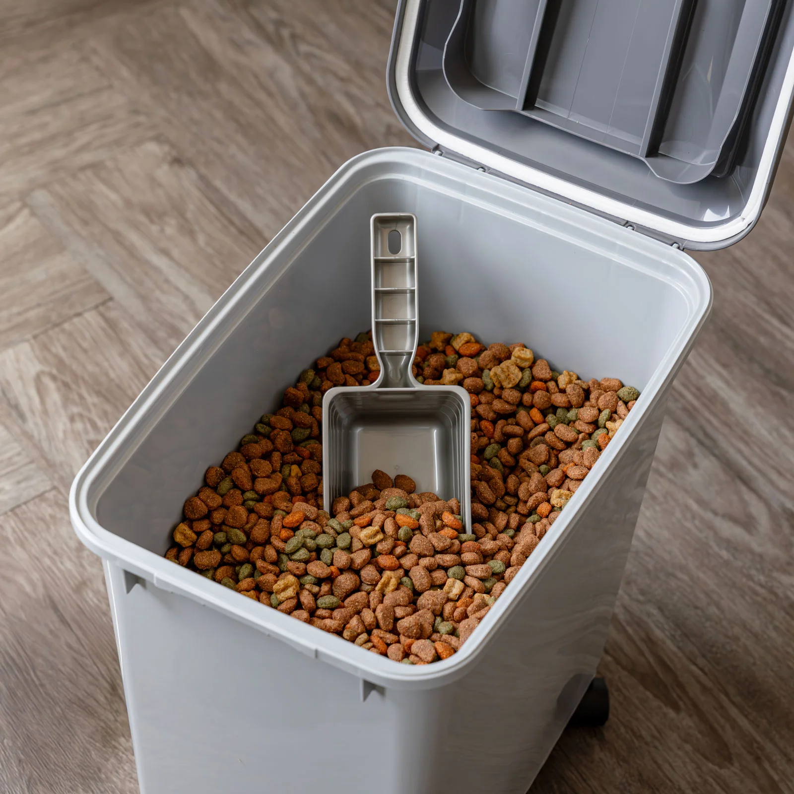 Airtight Pet Food Storage Container with Wheels with Built in Scoop Up to 30 Pounds 2 Pack - Image 4