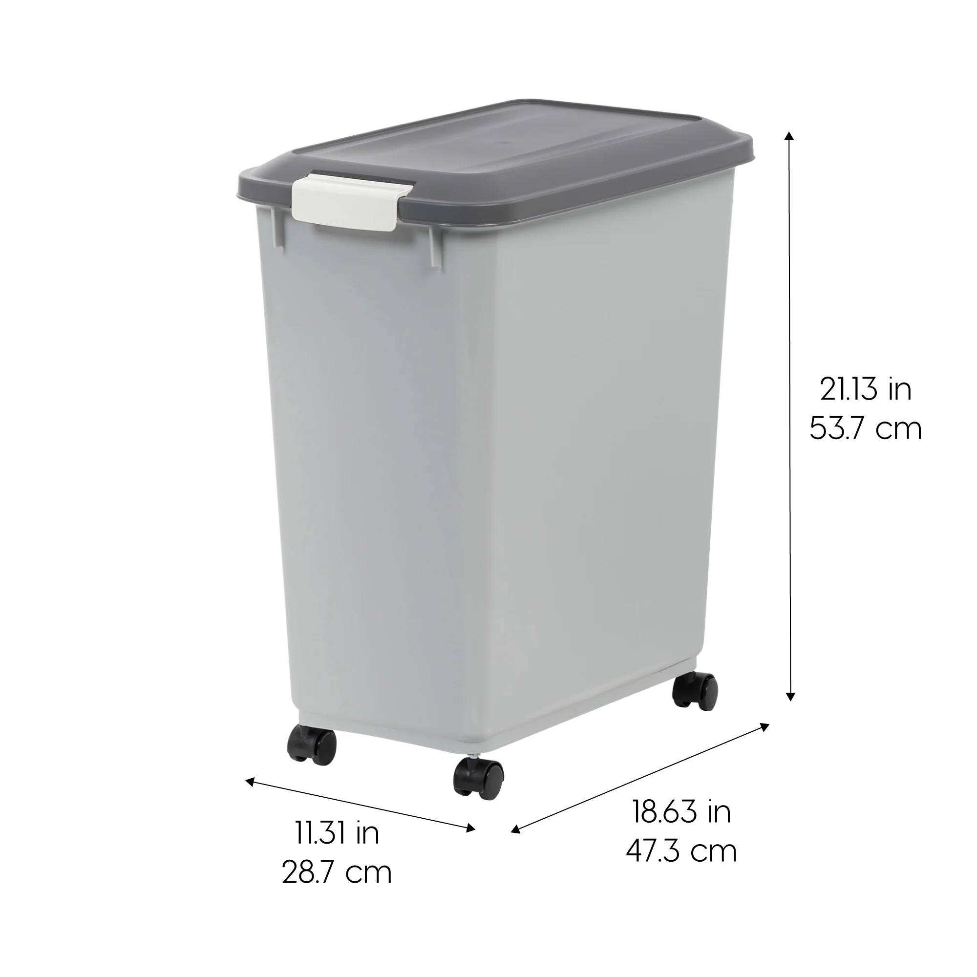 Airtight Pet Food Storage Container with Wheels with Built in Scoop Up to 40 Pounds - Image 2
