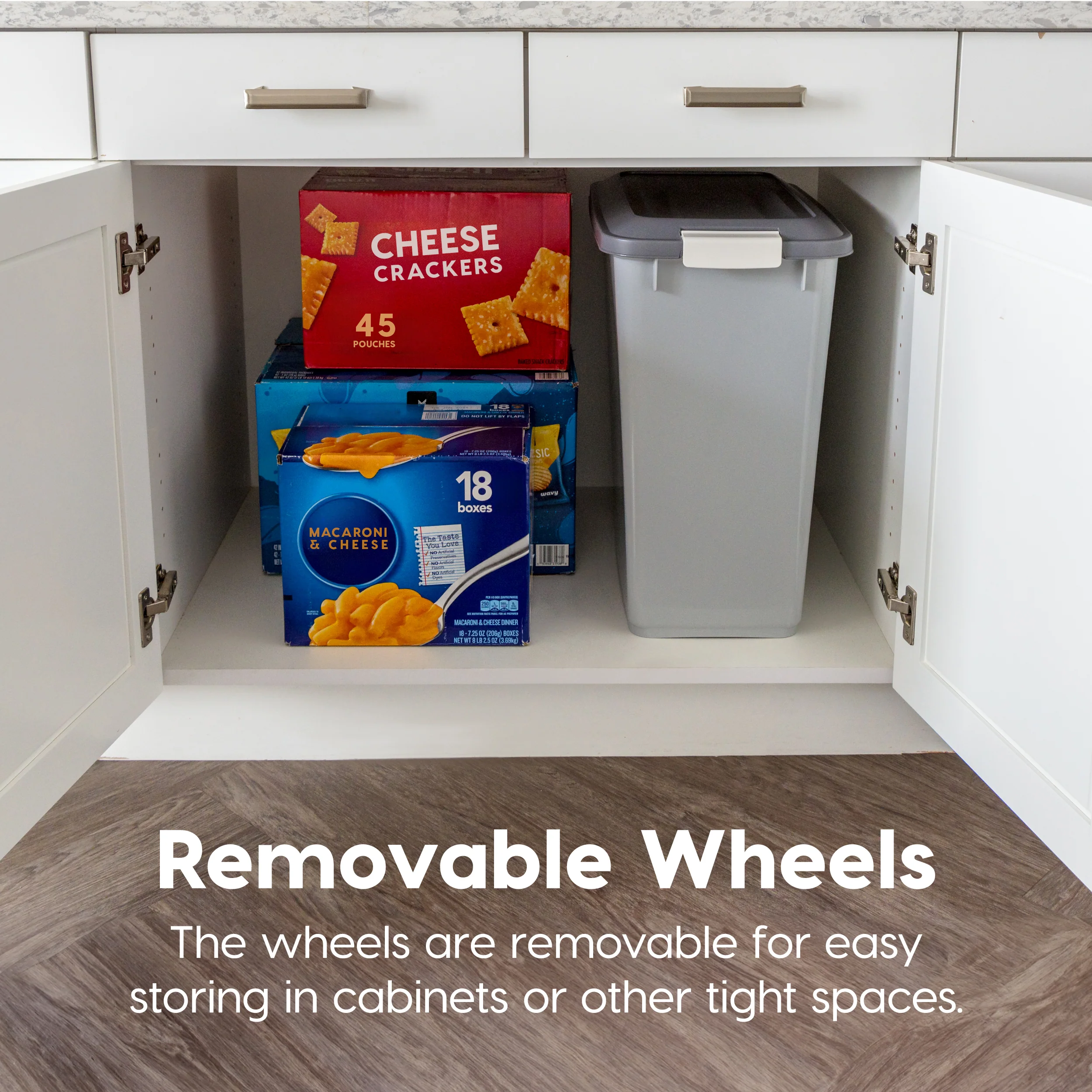Airtight Pet Food Storage Container with Wheels with Built in Scoop Up to 40 Pounds - Image 6