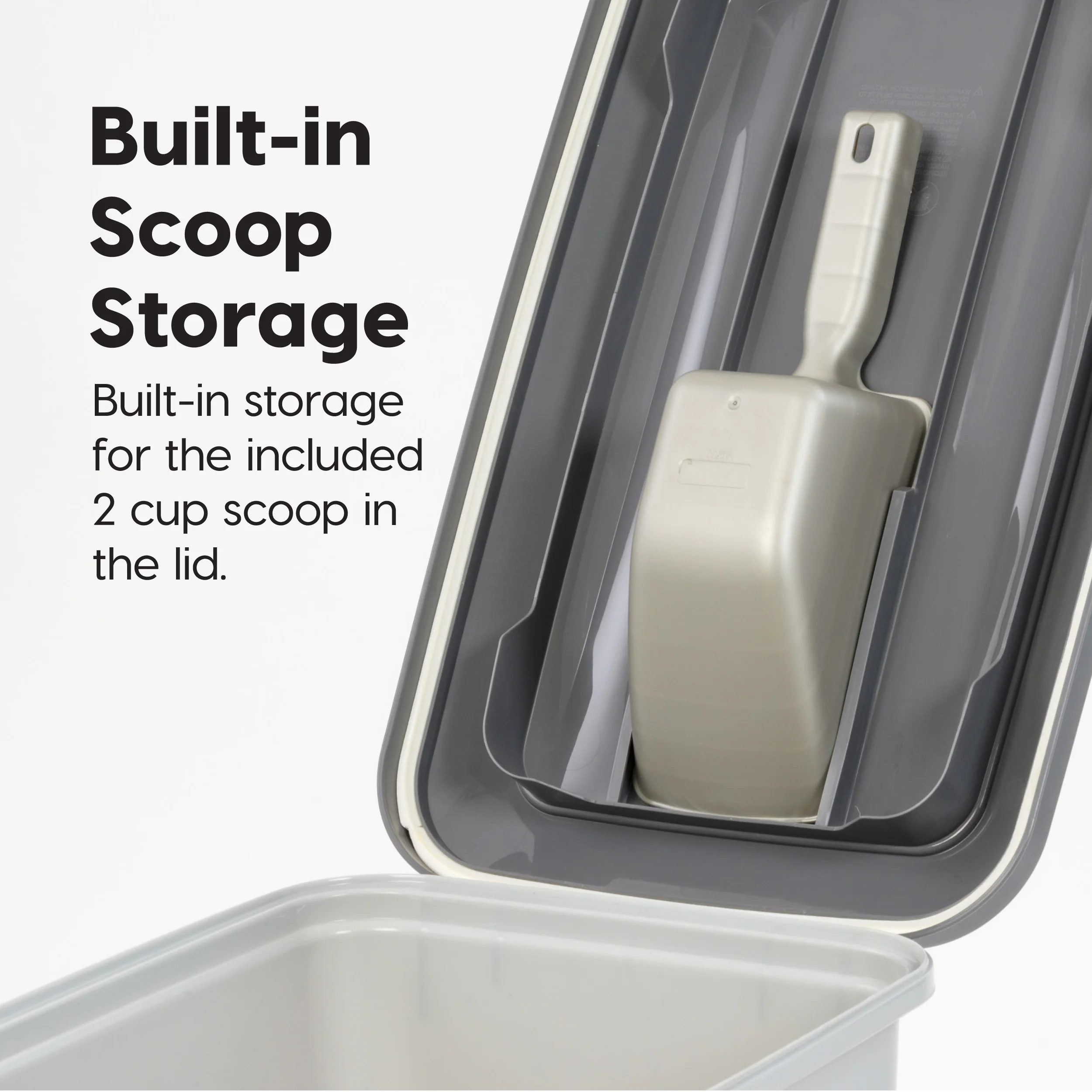 Airtight Pet Food Storage Container with Wheels with Built in Scoop Up to 40 Pounds - Image 7