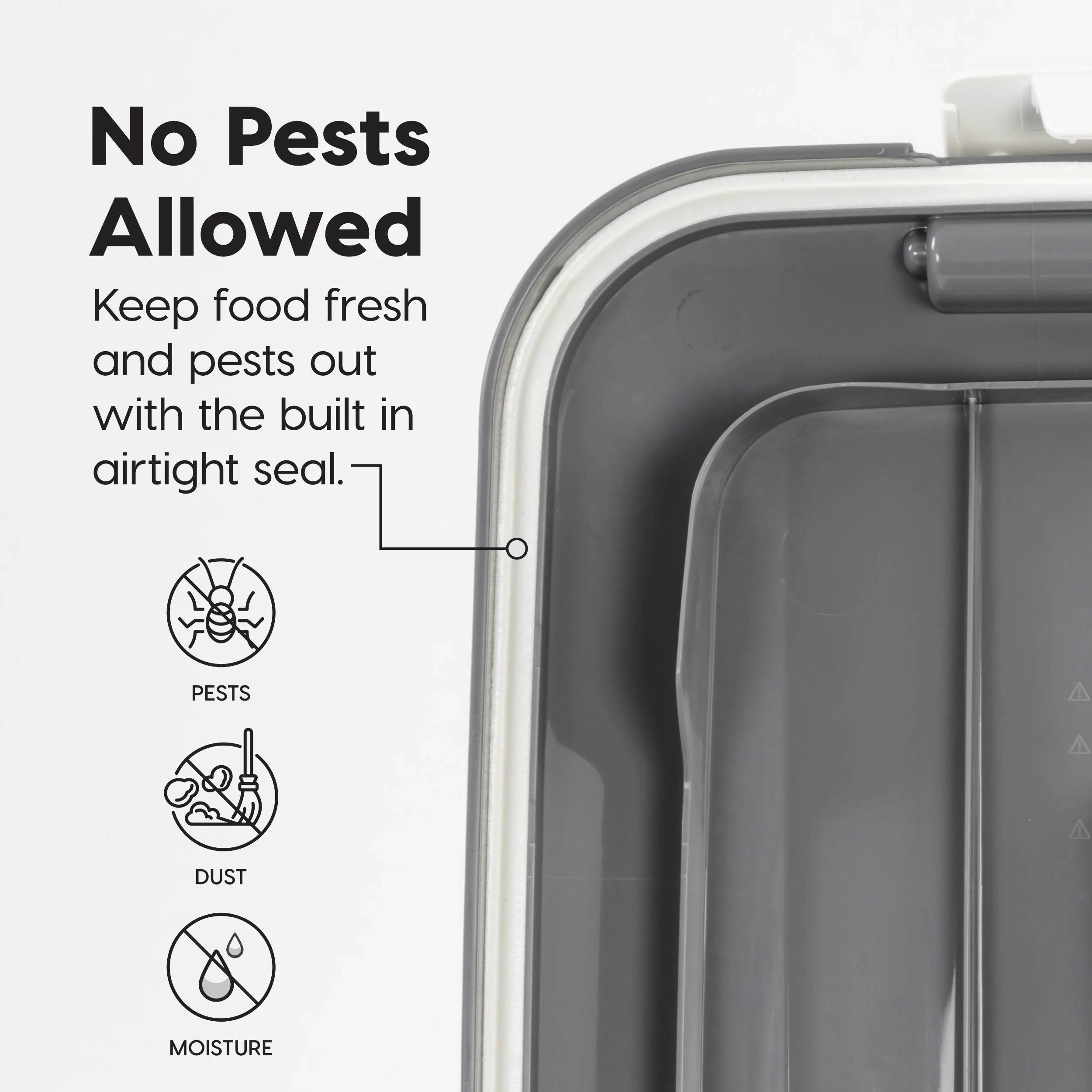Airtight Pet Food Storage Container with Wheels with Built in Scoop Up to 40 Pounds - Image 8