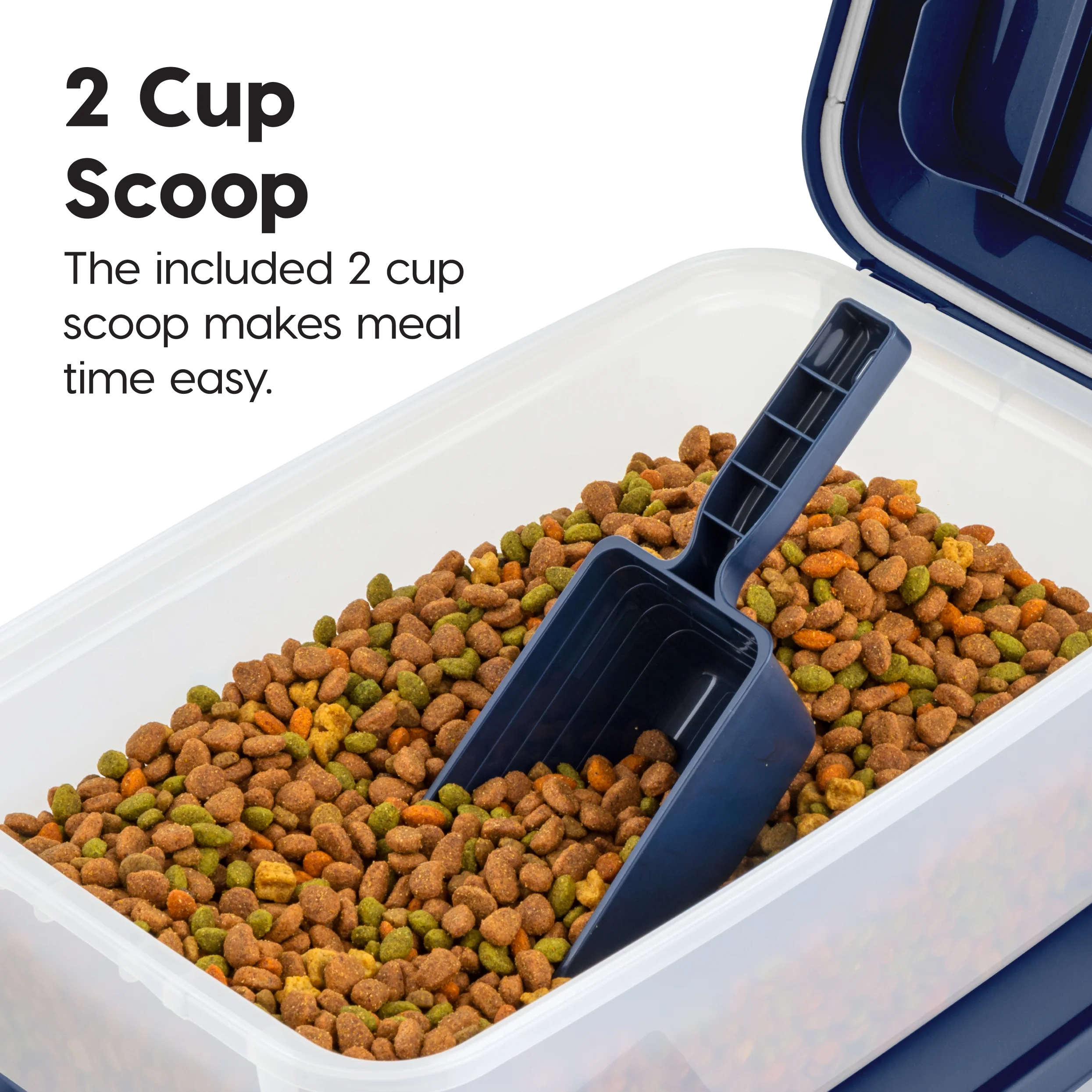 Airtight Stackable Pet Food Storage Container Up to 14 lbs with a Scoop, 2 Pack - Image 5