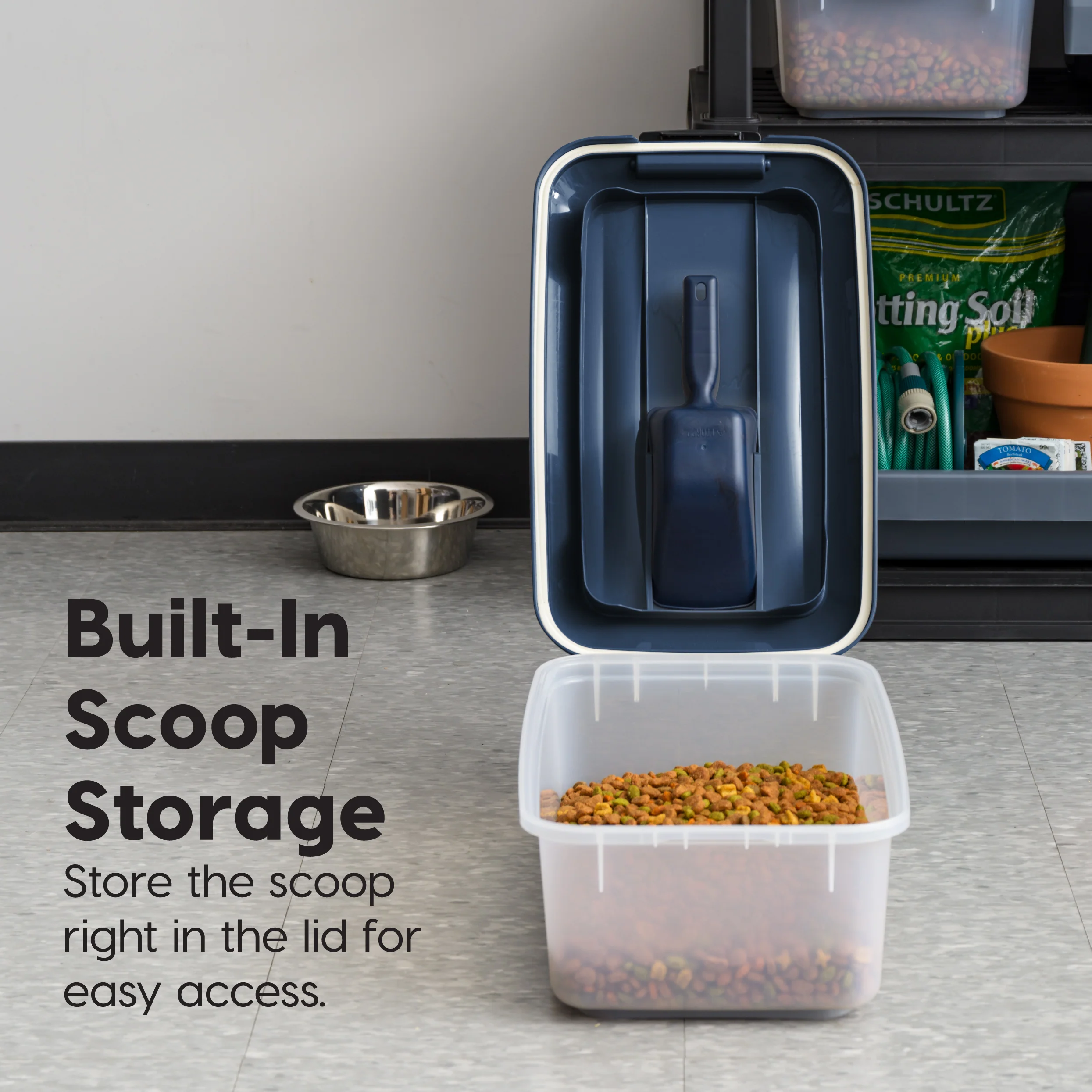 Airtight Stackable Pet Food Storage Container Up to 14 lbs with a Scoop, 2 Pack - Image 6