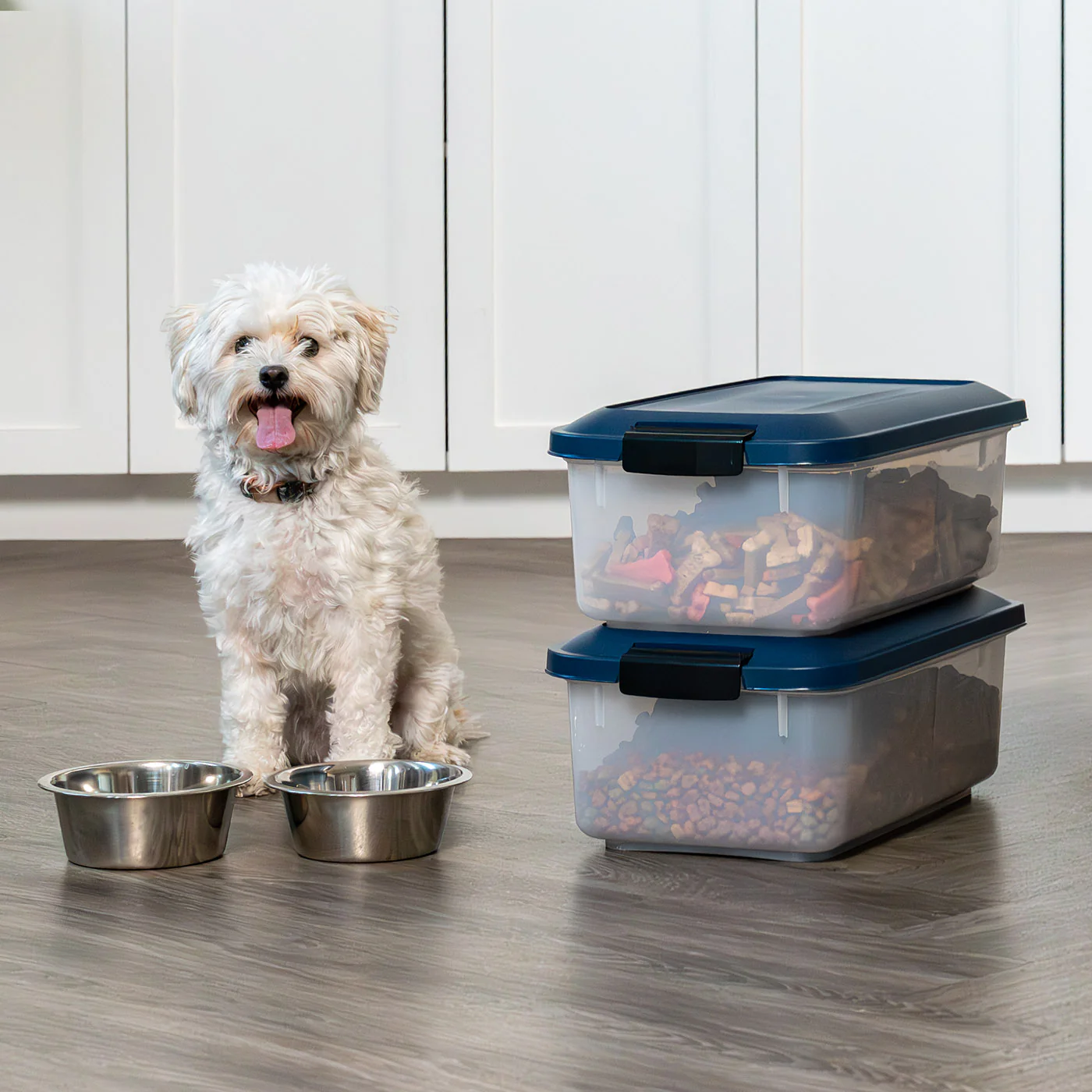 Airtight Stackable Pet Food Storage Container Up to 14 lbs with a Scoop, 2 Pack - Image 8