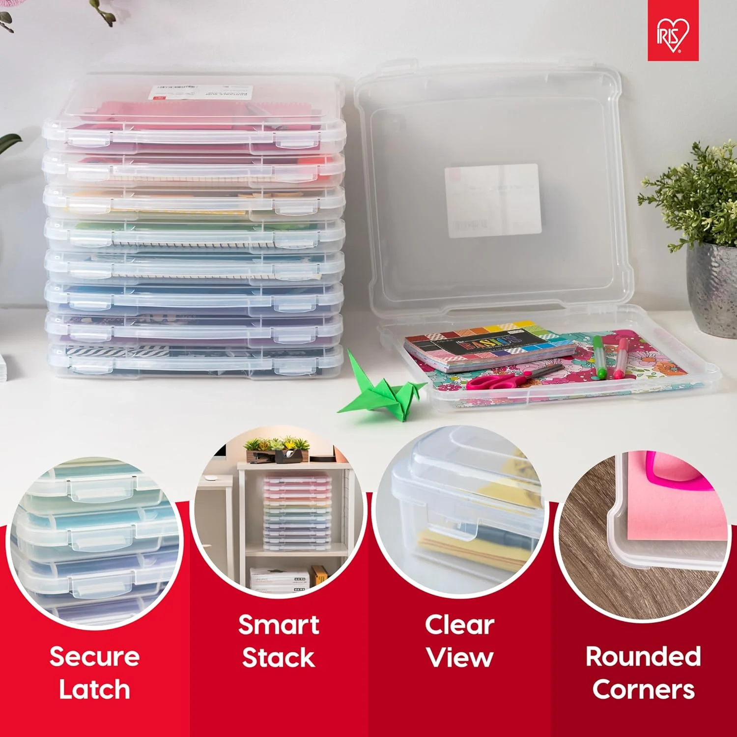Board Game Storage Craft Organizer Box with Snap-Tight Latch Lid, 2-Pack - Image 6