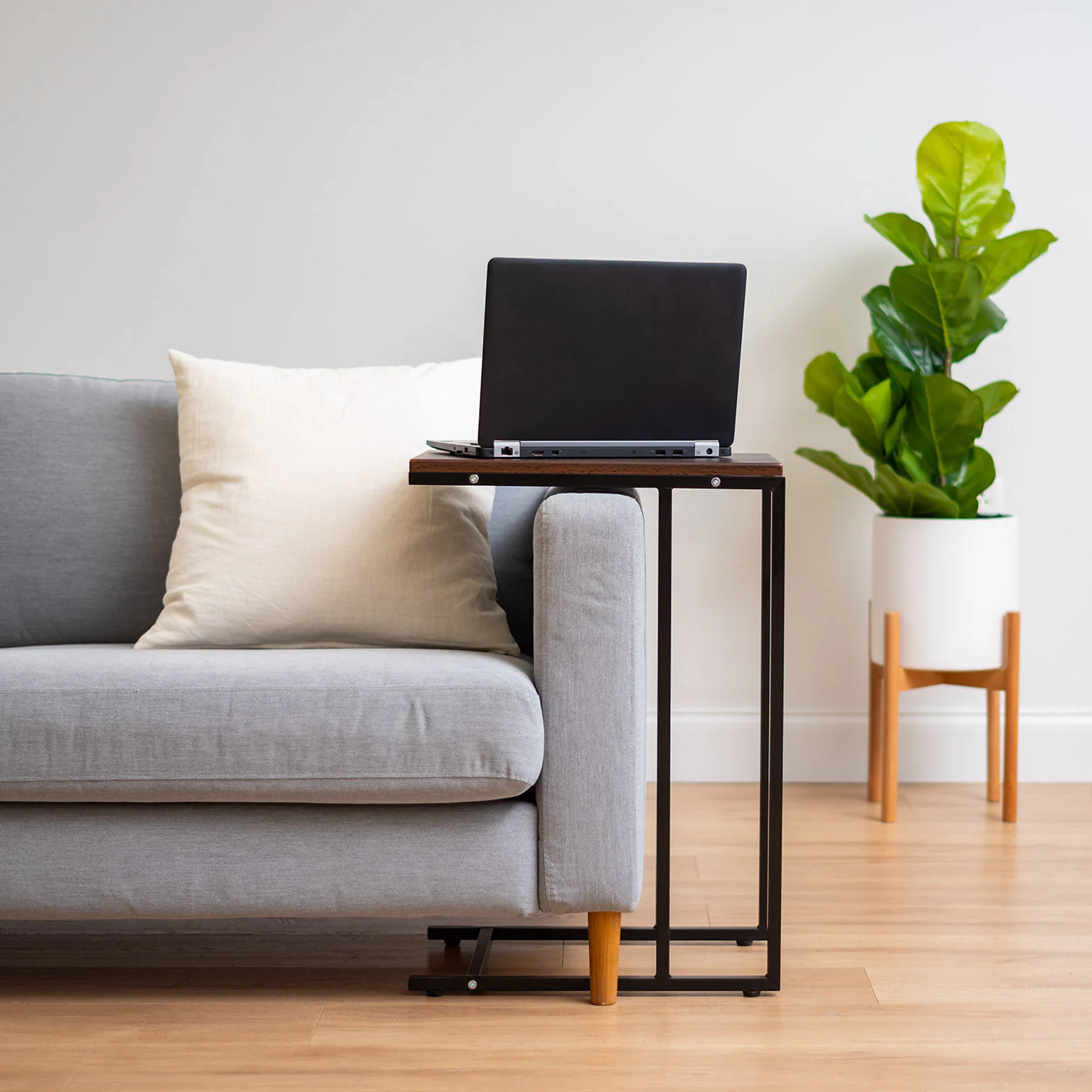 C-Shaped Side Table, Large, Brown - Image 2