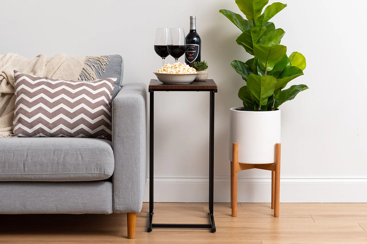 C-Shaped Side Table, Large, Brown - Image 3