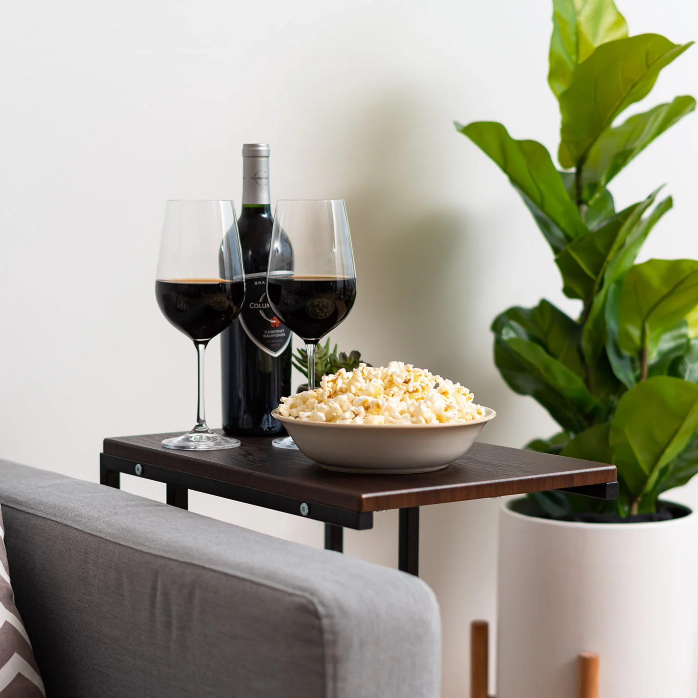 C-Shaped Side Table, Large, Brown - Image 4