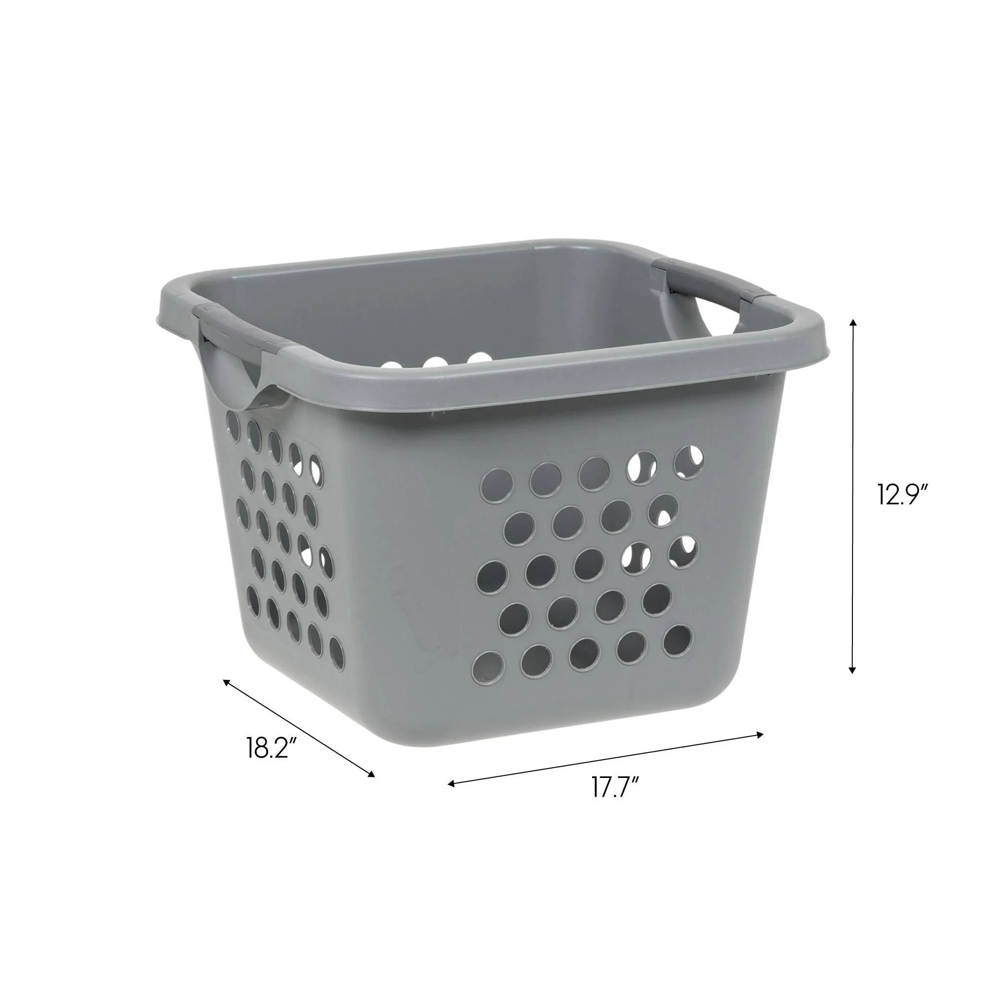 Collapsible Laundry Hamper – 30L Foldable Storage Baskets, Gray/Dark Gray, Pack of 3 - Image 2