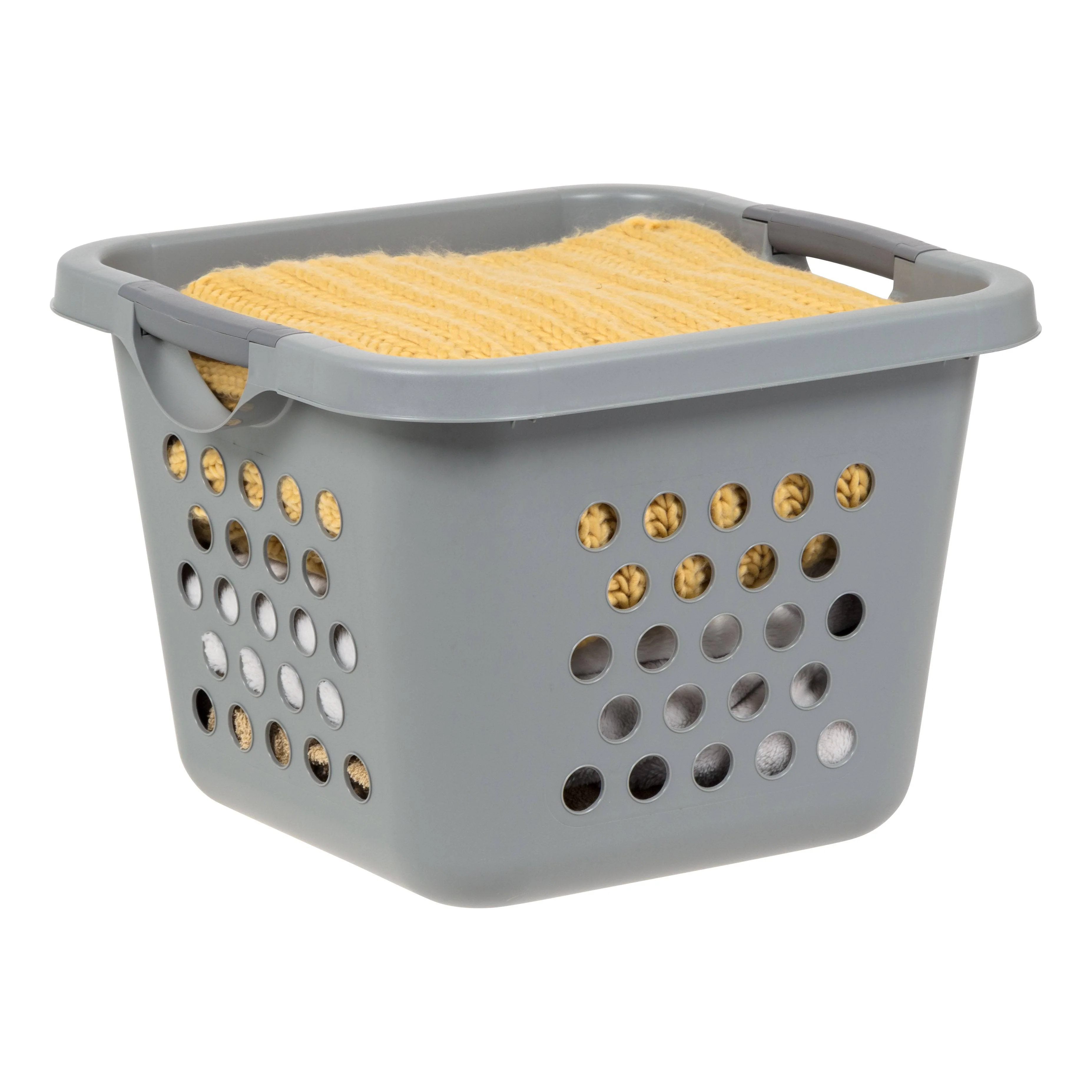Collapsible Laundry Hamper – 30L Foldable Storage Baskets, Gray/Dark Gray, Pack of 3 - Image 7