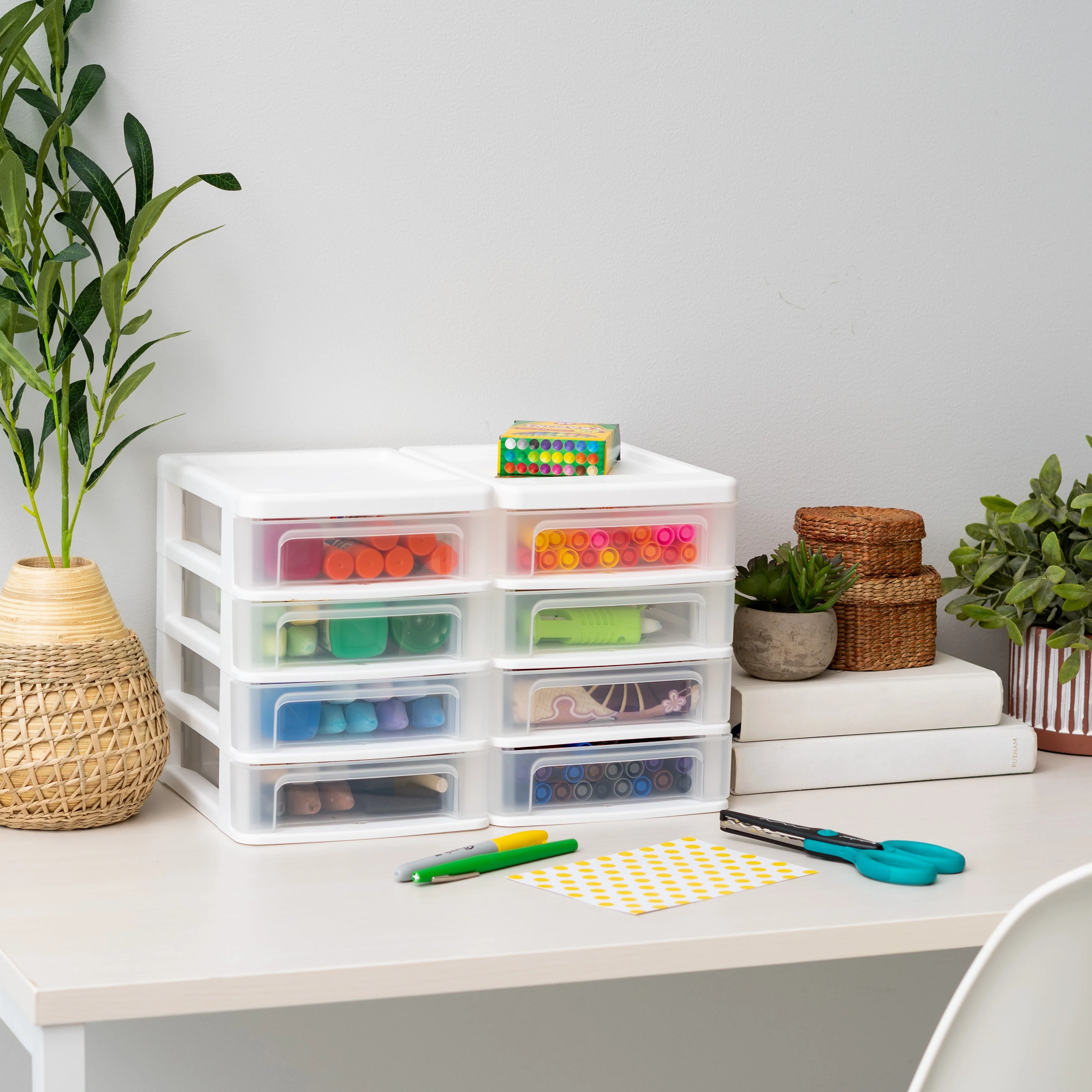 Compact Desktop 4-Drawer System, White - Image 7