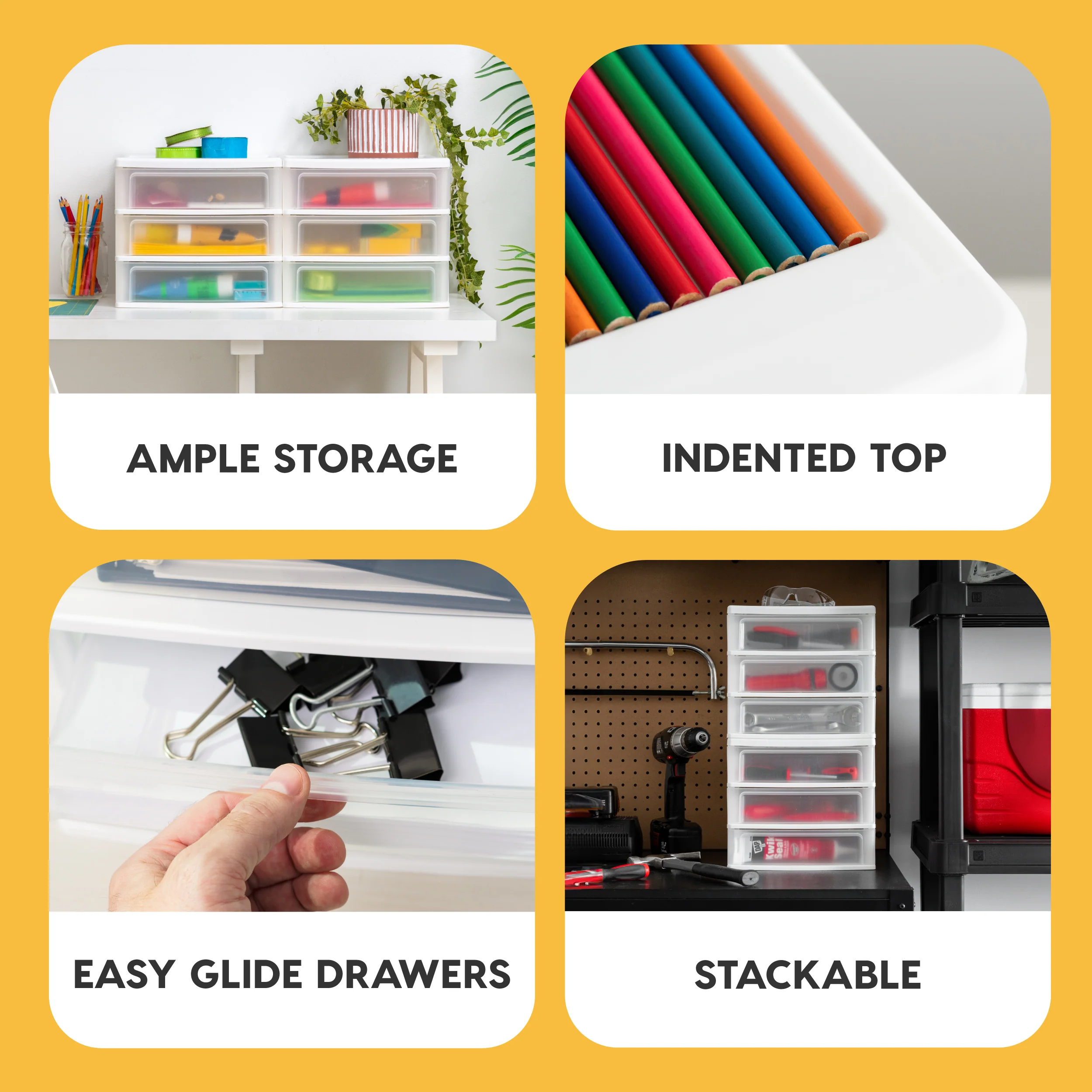 Compact Desktop Organizer - 3 Drawer 2 Pack - Image 4