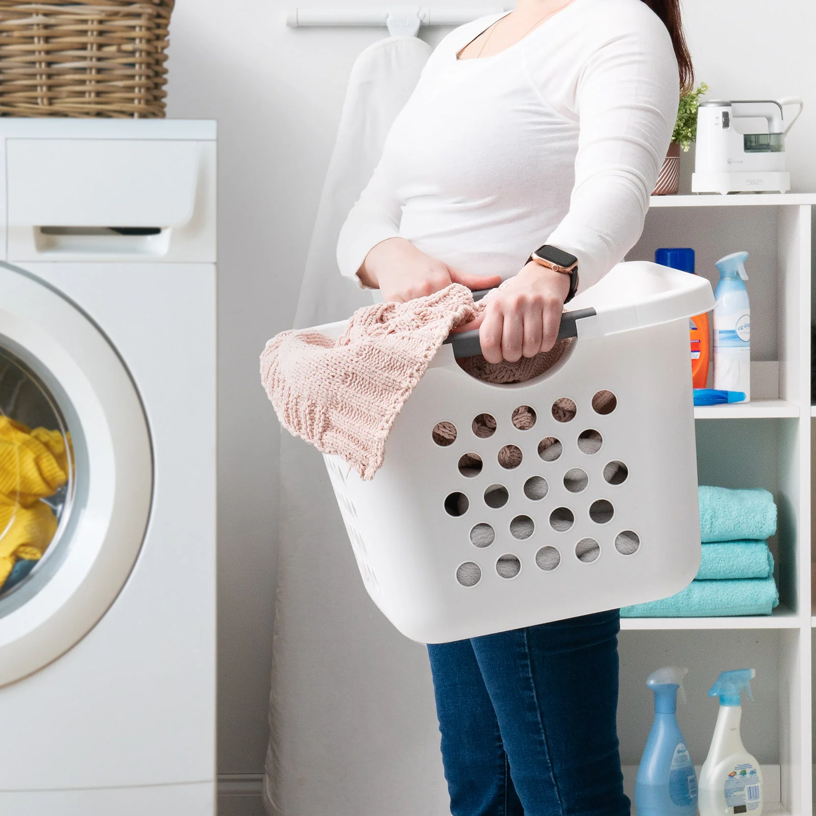 Compact Laundry Basket/Hamper 30L, 4 Pack - Image 3