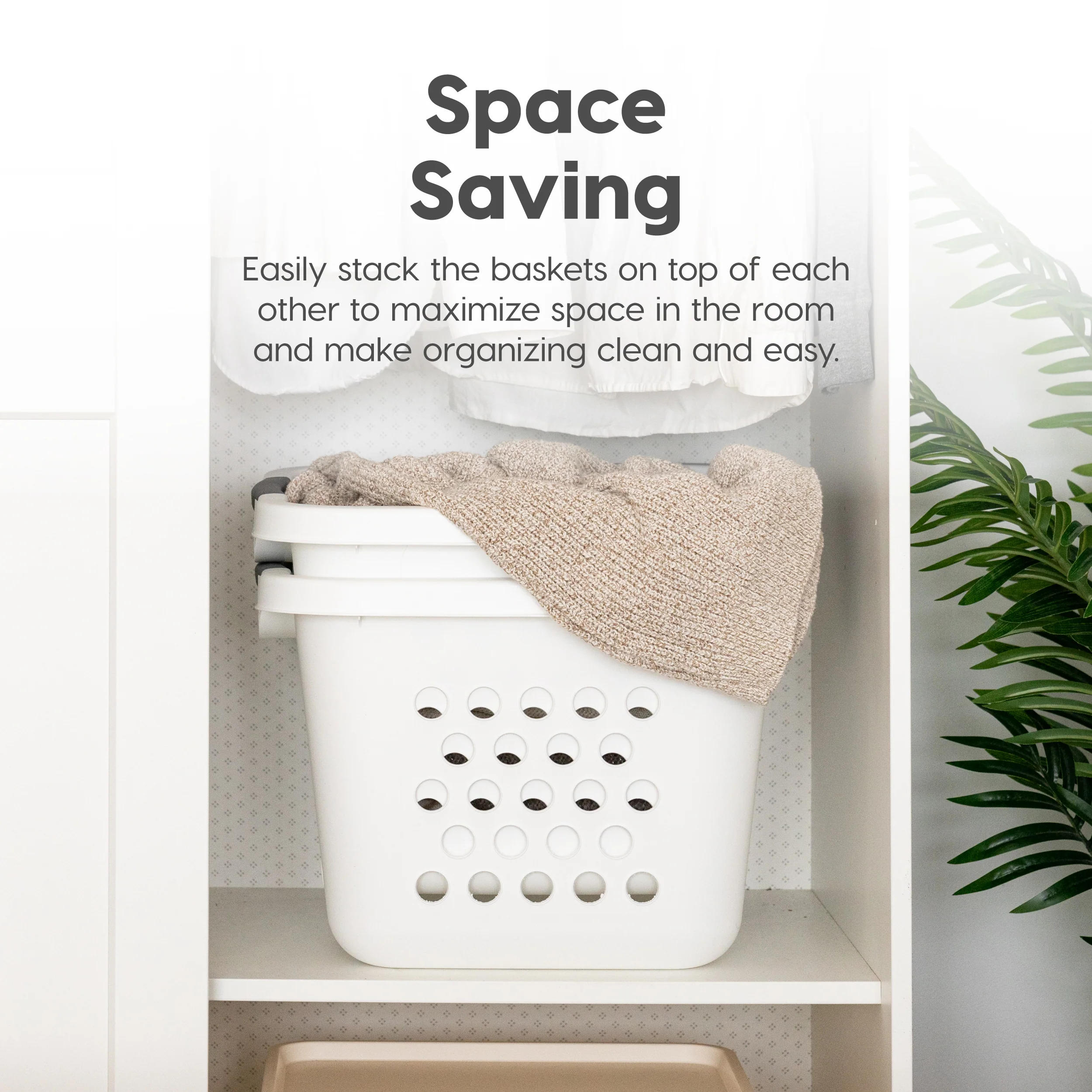Compact Laundry Basket/Hamper 30L, 4 Pack - Image 5