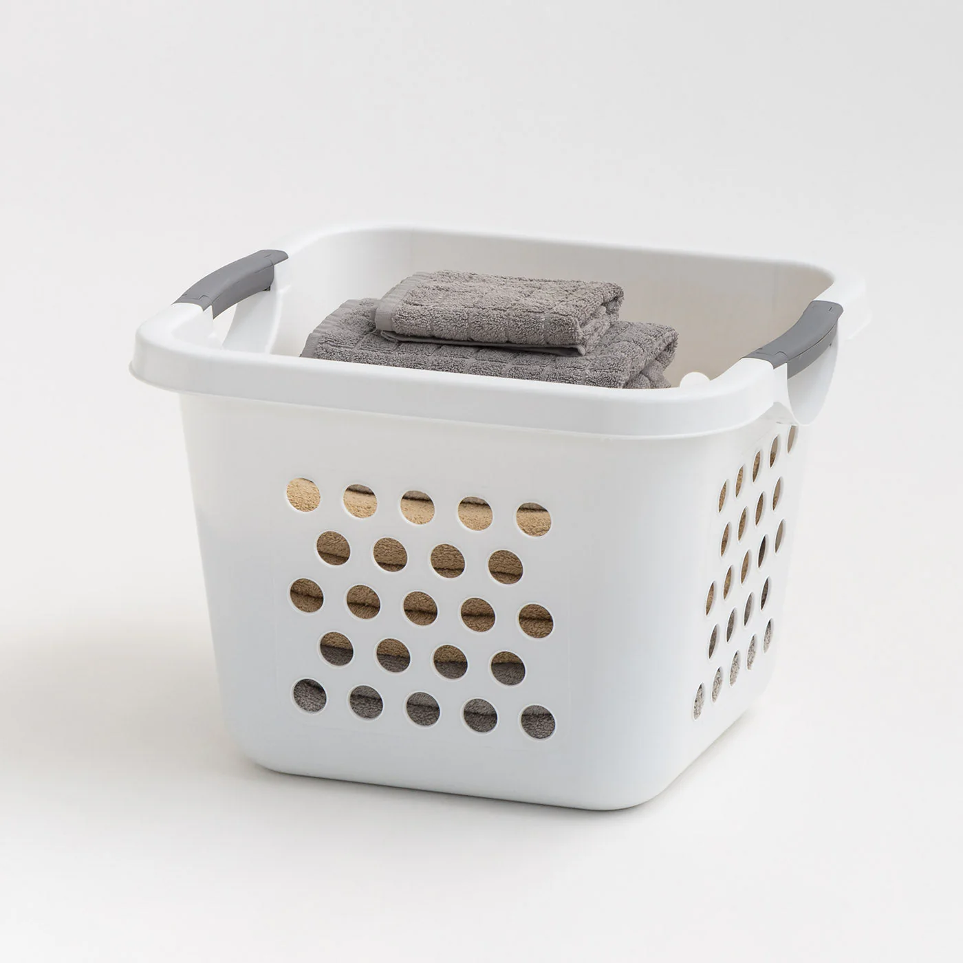 Compact Plastic Laundry Hamper Basket – 30L Storage Organizer with Easy-Lift Handles, 3-Pack - Image 2