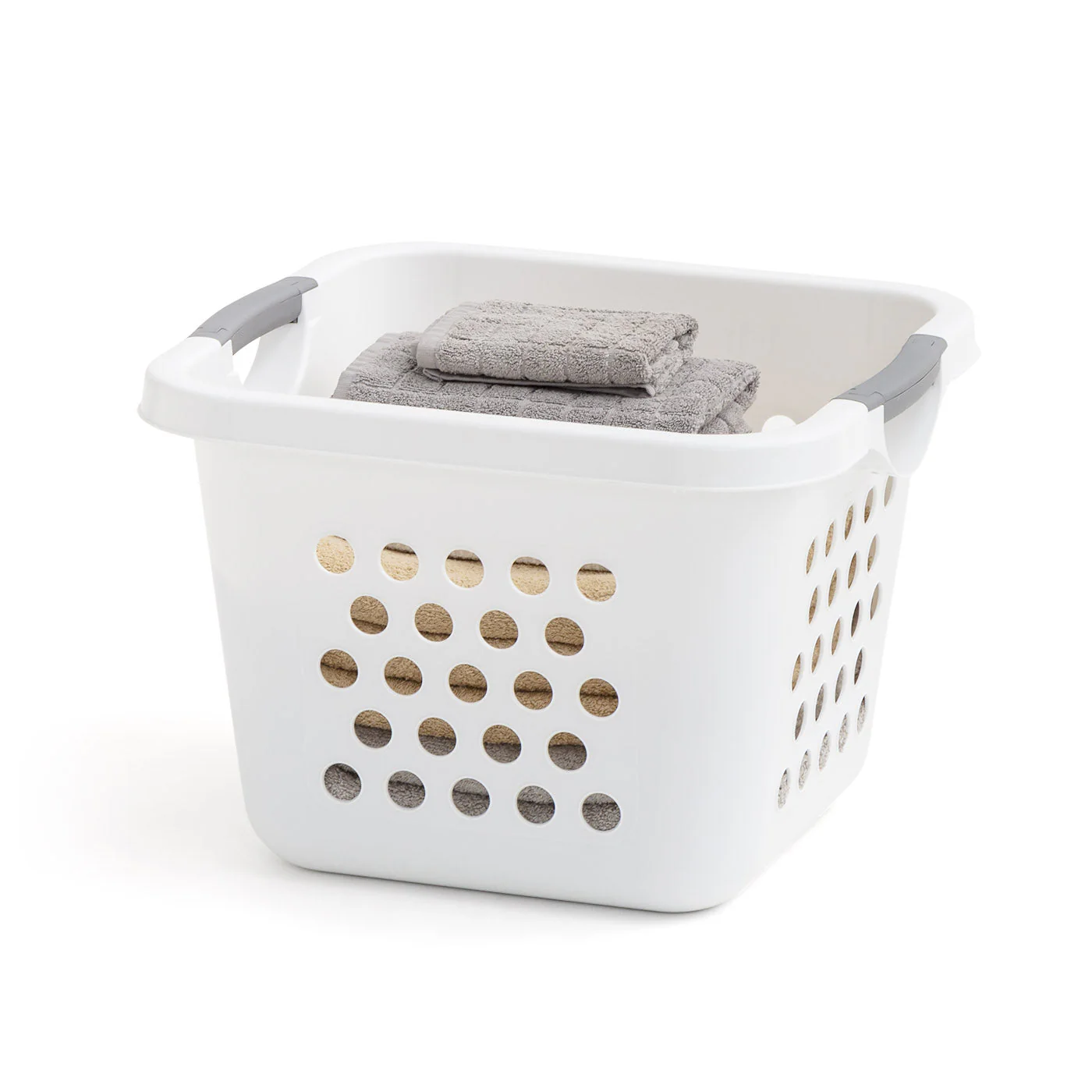 Compact Plastic Laundry Hamper Basket – 30L Storage Organizer with Easy-Lift Handles, 3-Pack - Image 3