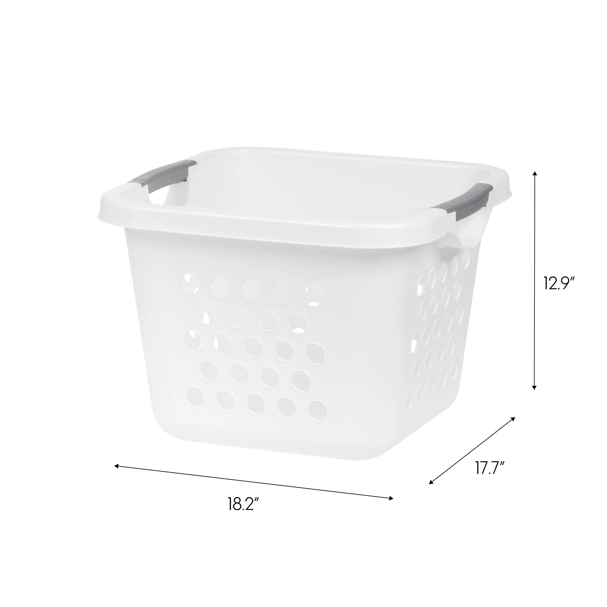 Compact Plastic Laundry Hamper Basket – 30L Storage Organizer with Easy-Lift Handles, 3-Pack - Image 4