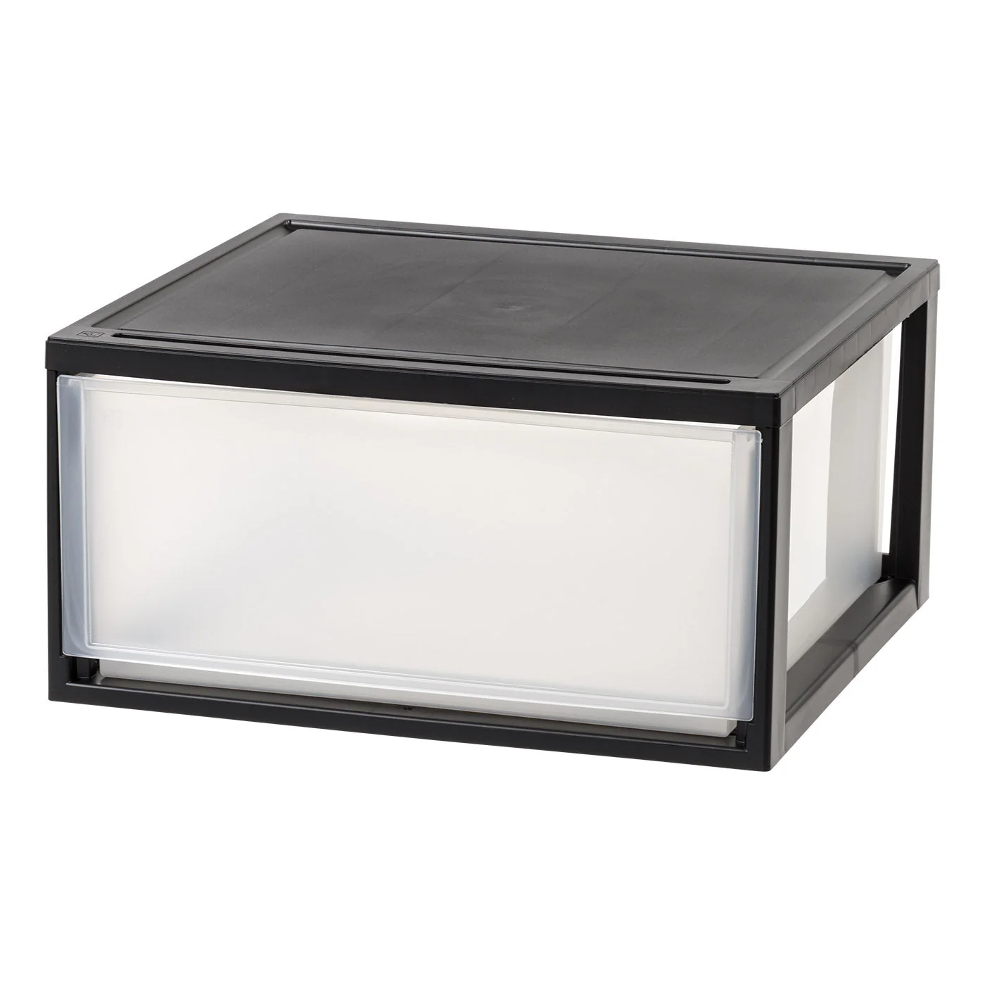 Compact Stacking, Stackable Plastic Drawer Unit, 47 Quart, Black, 2 Count - Image 2