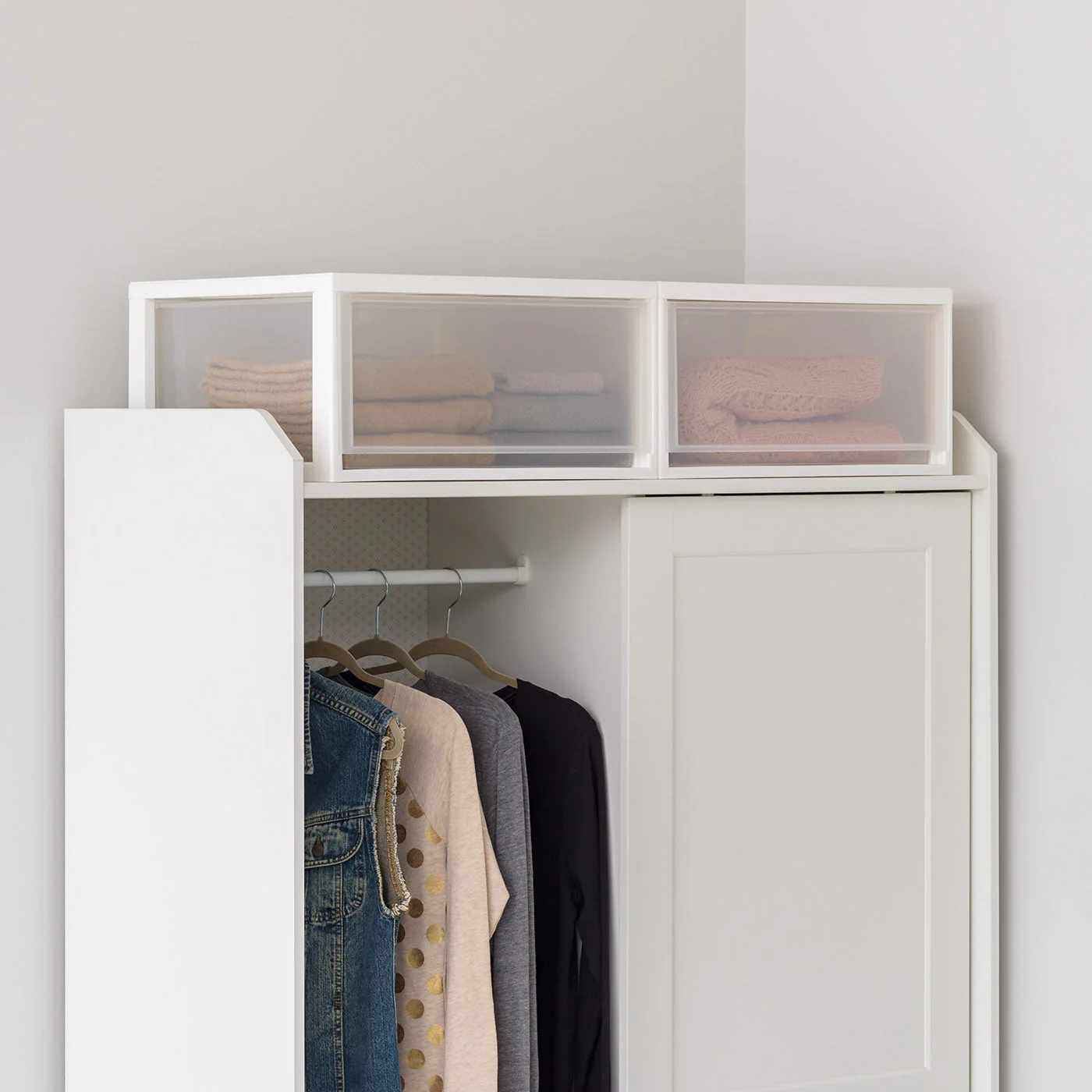 Compact Stacking, Stackable Plastic Drawer Unit, 47 Quart, White, 2 Count - Image 7