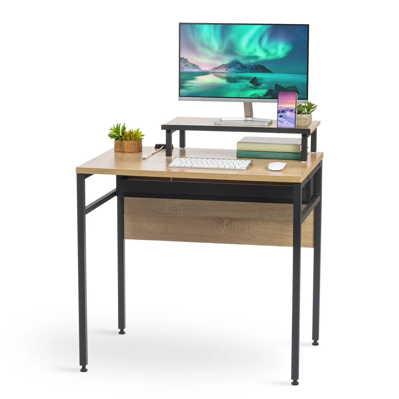 Computer Desk With Monitor Stand and Cable management - Image 2