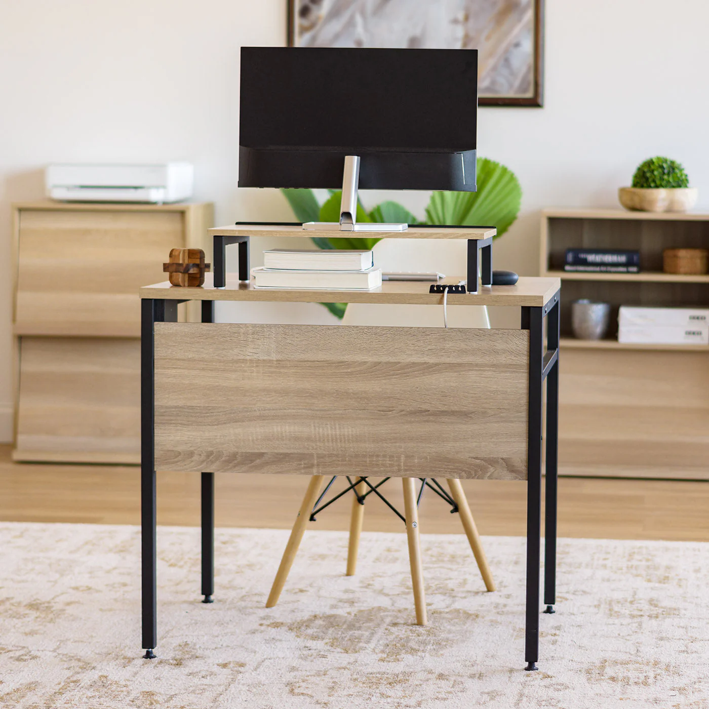 Computer Desk With Monitor Stand and Cable management - Image 4