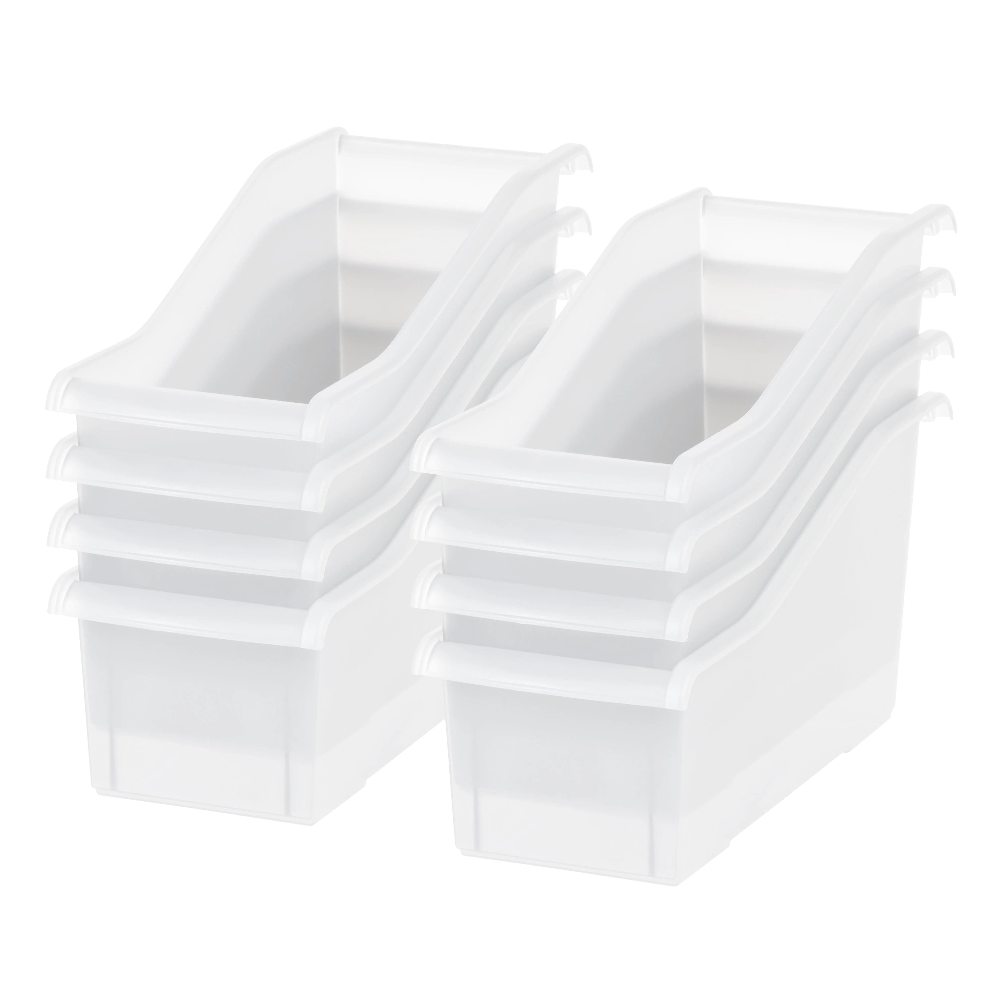 Connecting Book Bin, 8 Pack, Clear