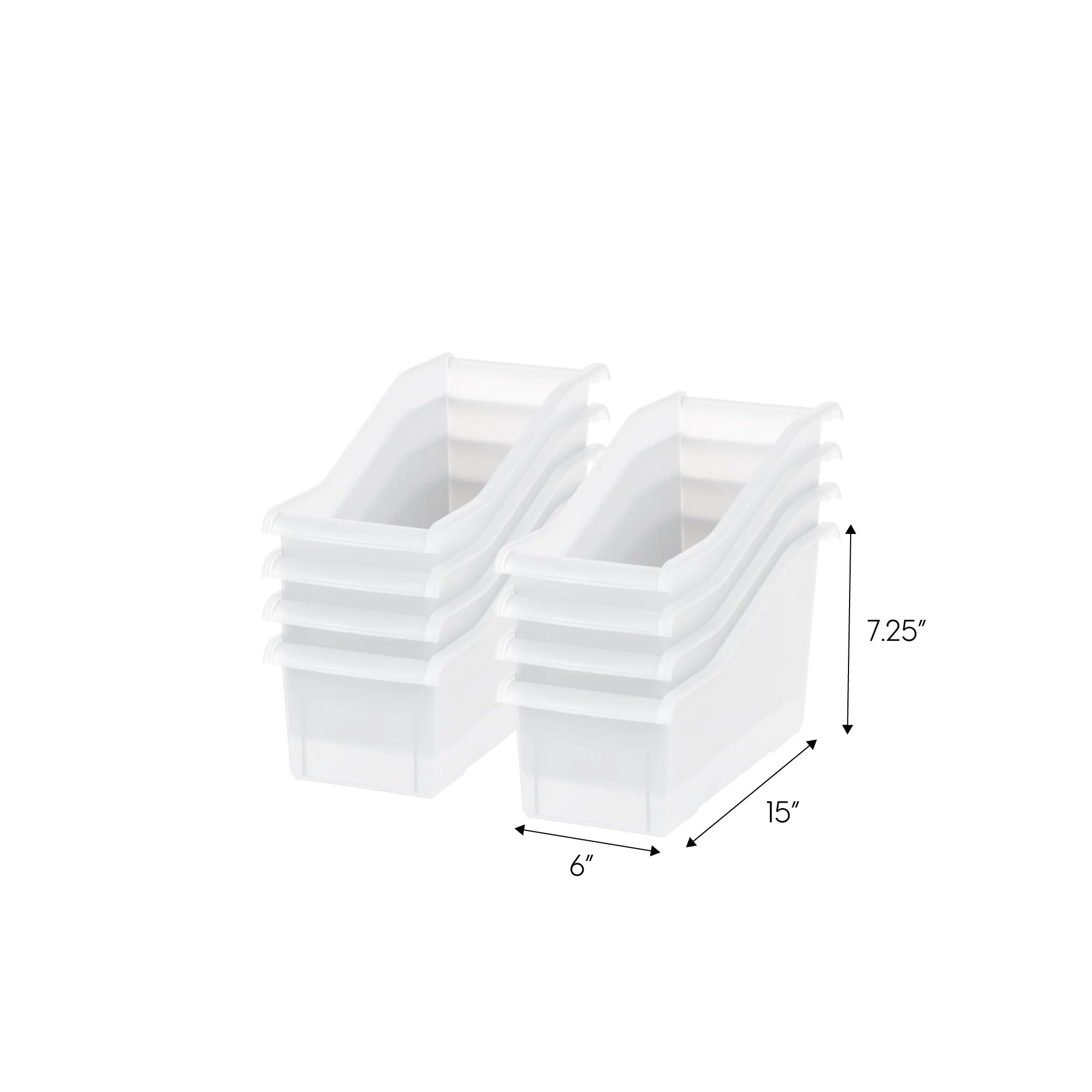 Connecting Book Bin, 8 Pack, Clear - Image 5