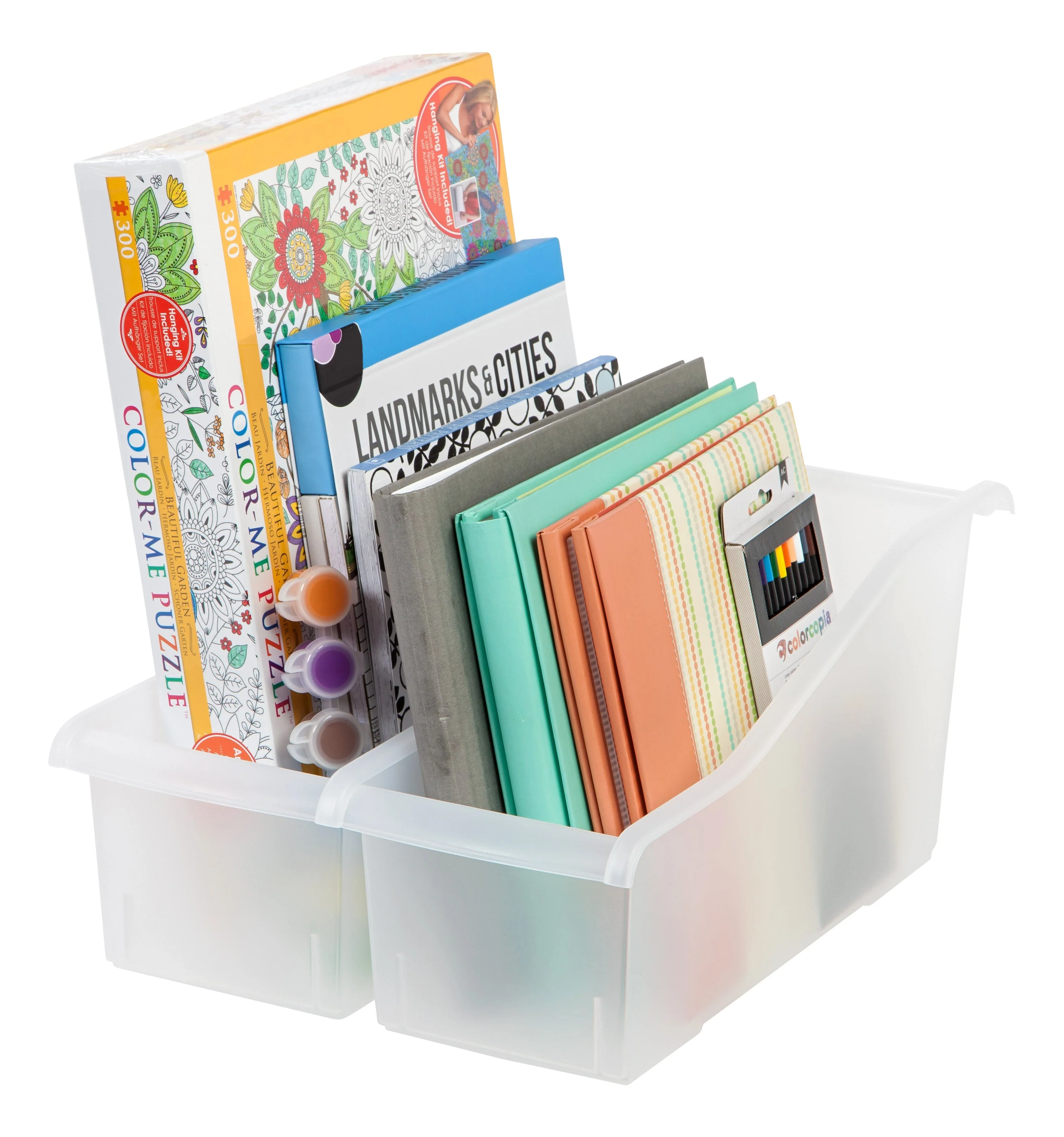 Connecting Book Bin, 8 Pack, Clear - Image 6