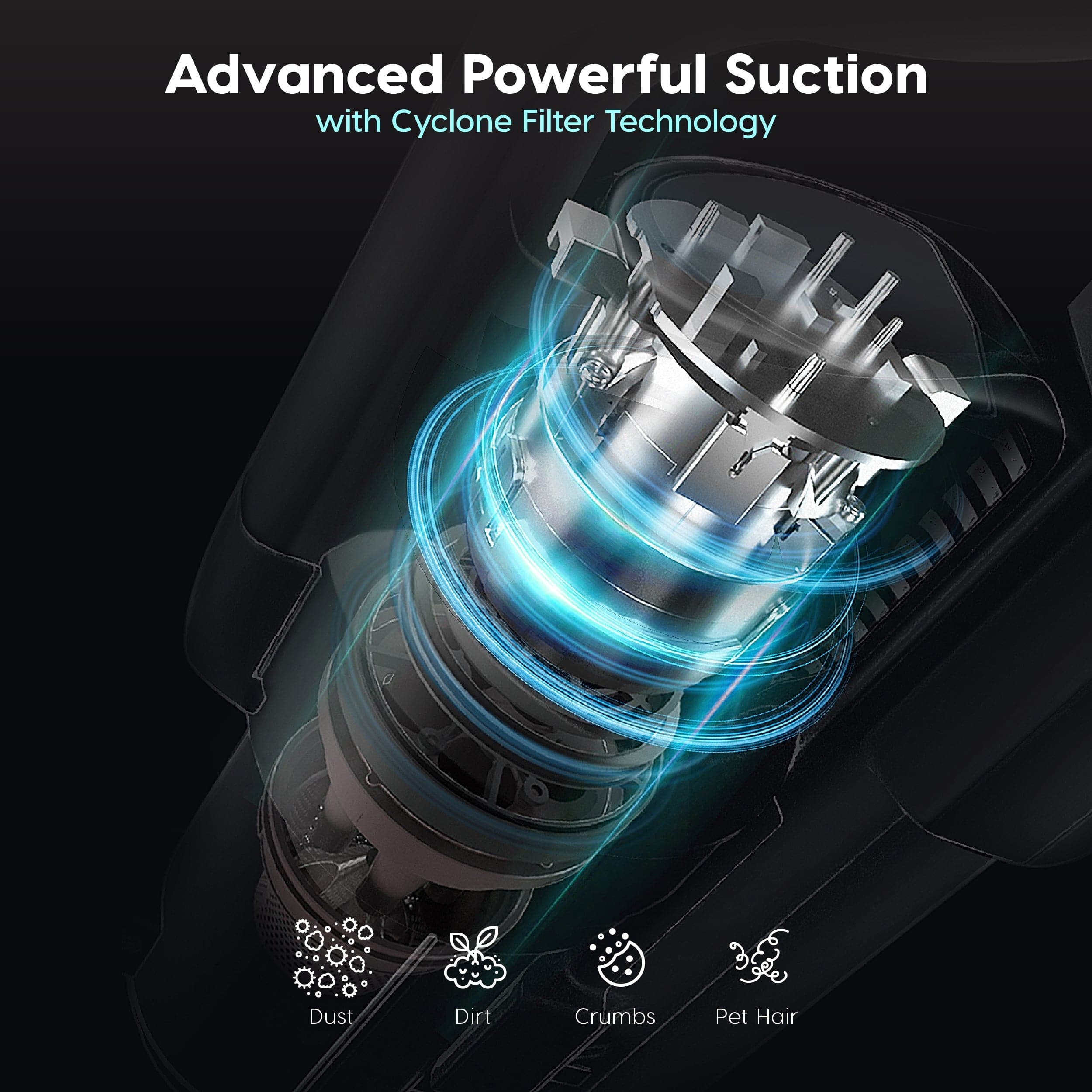 Cordless Stick Vacuum Cleaner with Replaceable Rechargeable Battery - Image 16