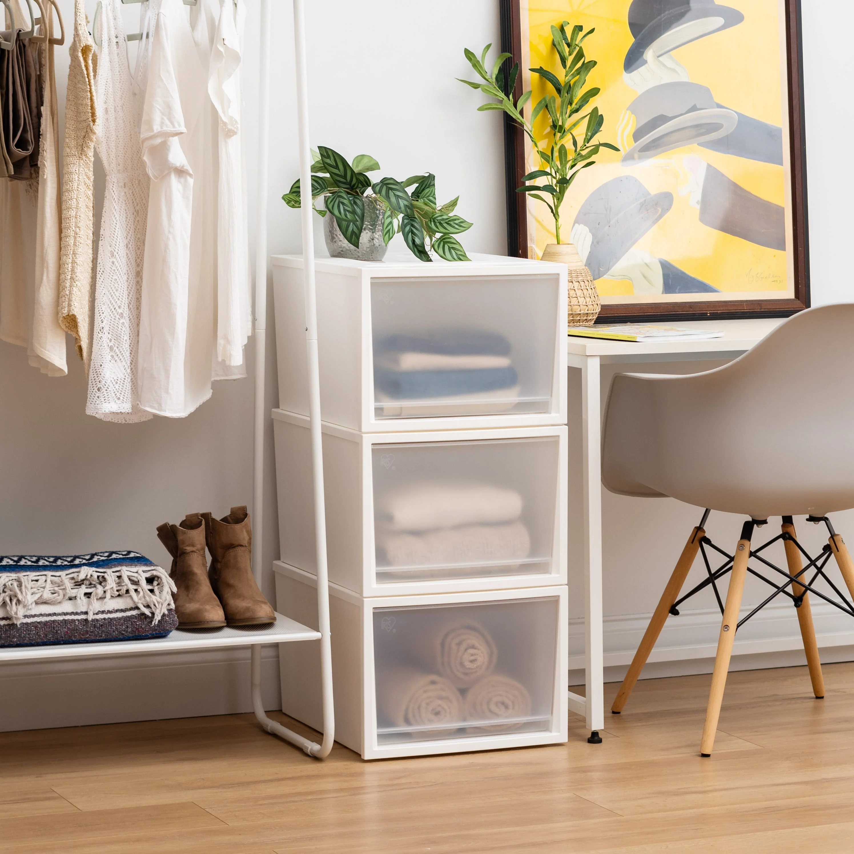 Deep Box Chest Drawer, White, 3 Pack - Image 3