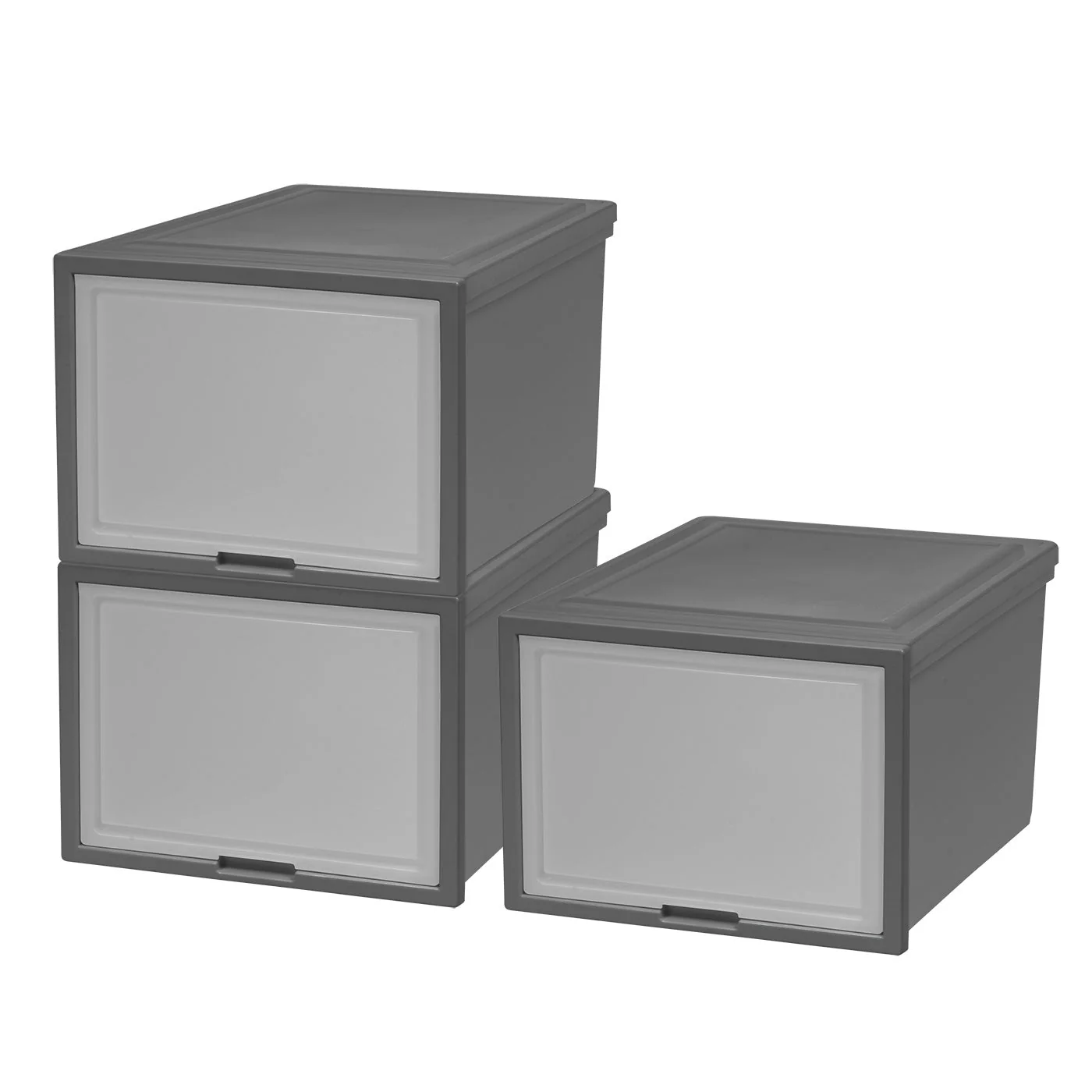 Deep Box Chest with Sliding Door, Gray, 3 Pack - Image 5